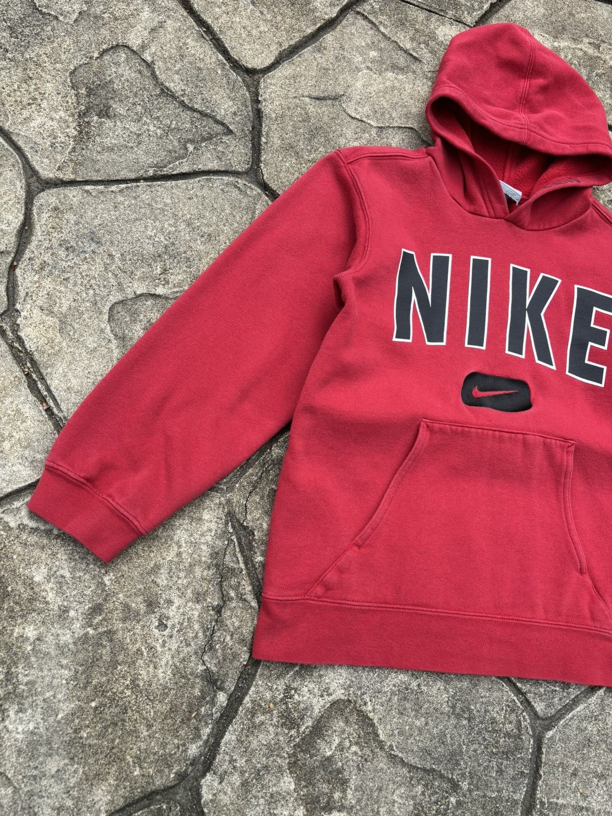 Nike × Vintage Y2K Nike Center Swoosh Red Hoodie Size US M / EU 48-50 / 2 - 2 Thumbnail