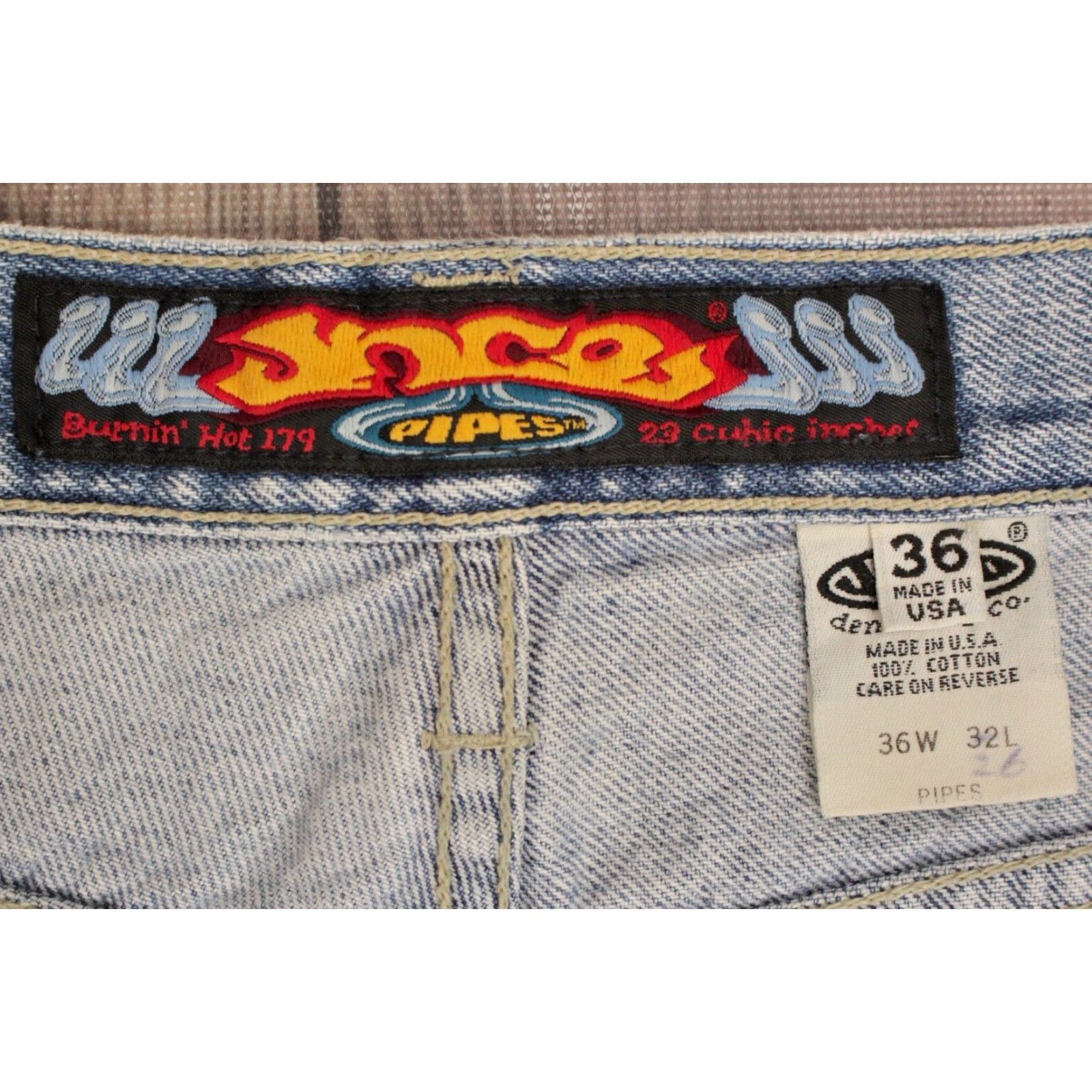 JNCO VINTAGE Men's JNCO 1990s Pipes Wide Leg Jeans Sz 36x26.5 90s Embroidered Blue Size US 36 / EU 52 - 7 Thumbnail