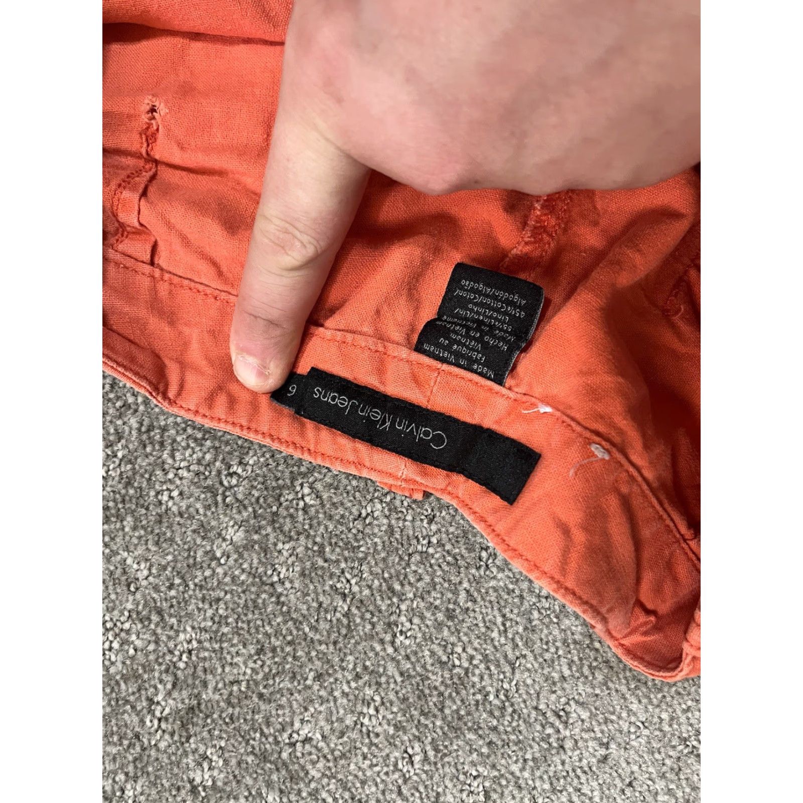 Calvin Klein Calvin Klein Shorts Womens Size 6 Linen Blend Orange Lightweight Casual Size 28" / US 6 / IT 42 - 3 Thumbnail