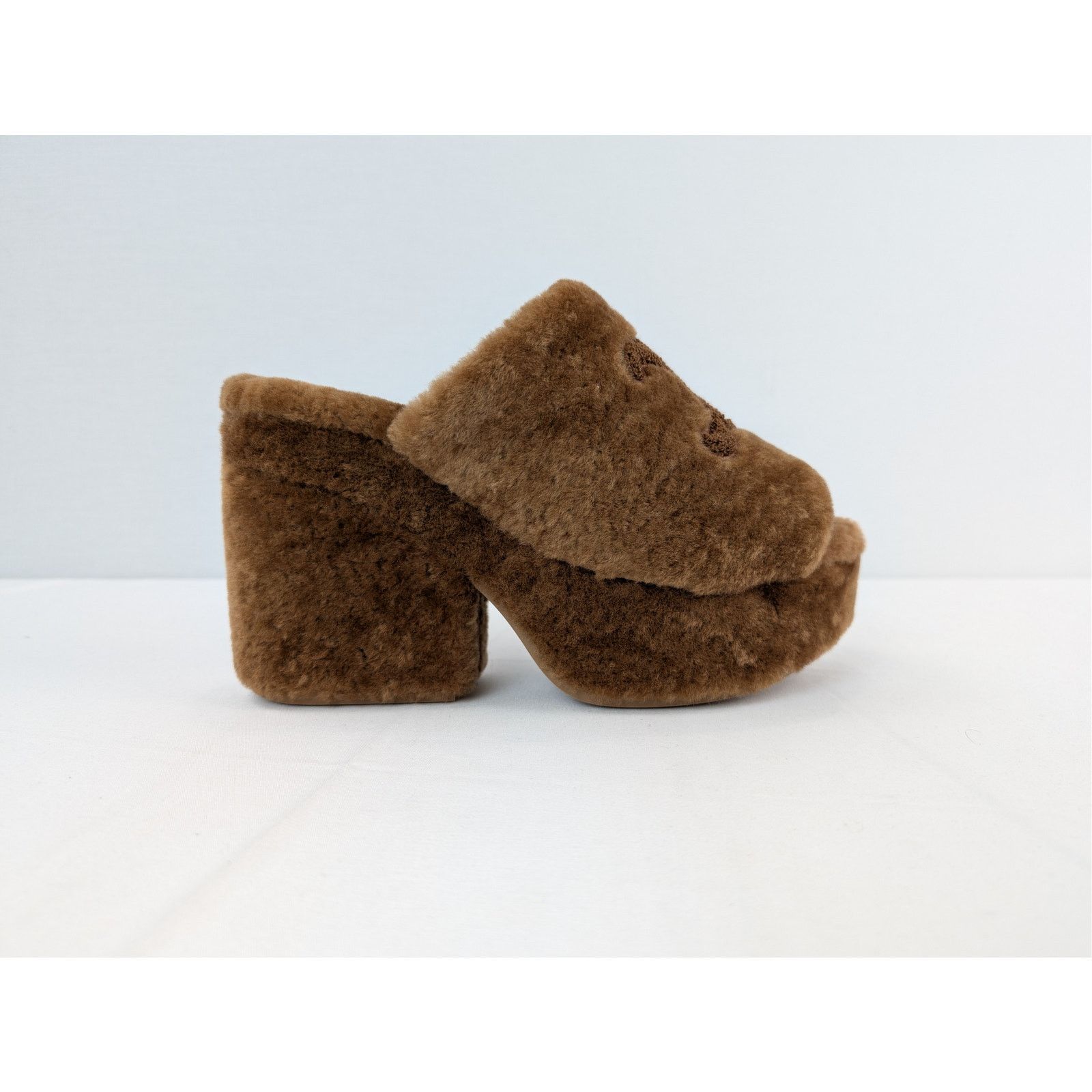Celine o1rshd1 Elena Mule in Shearling Sandal slipper in Brown Size US 10 / IT 40 - 4 Thumbnail