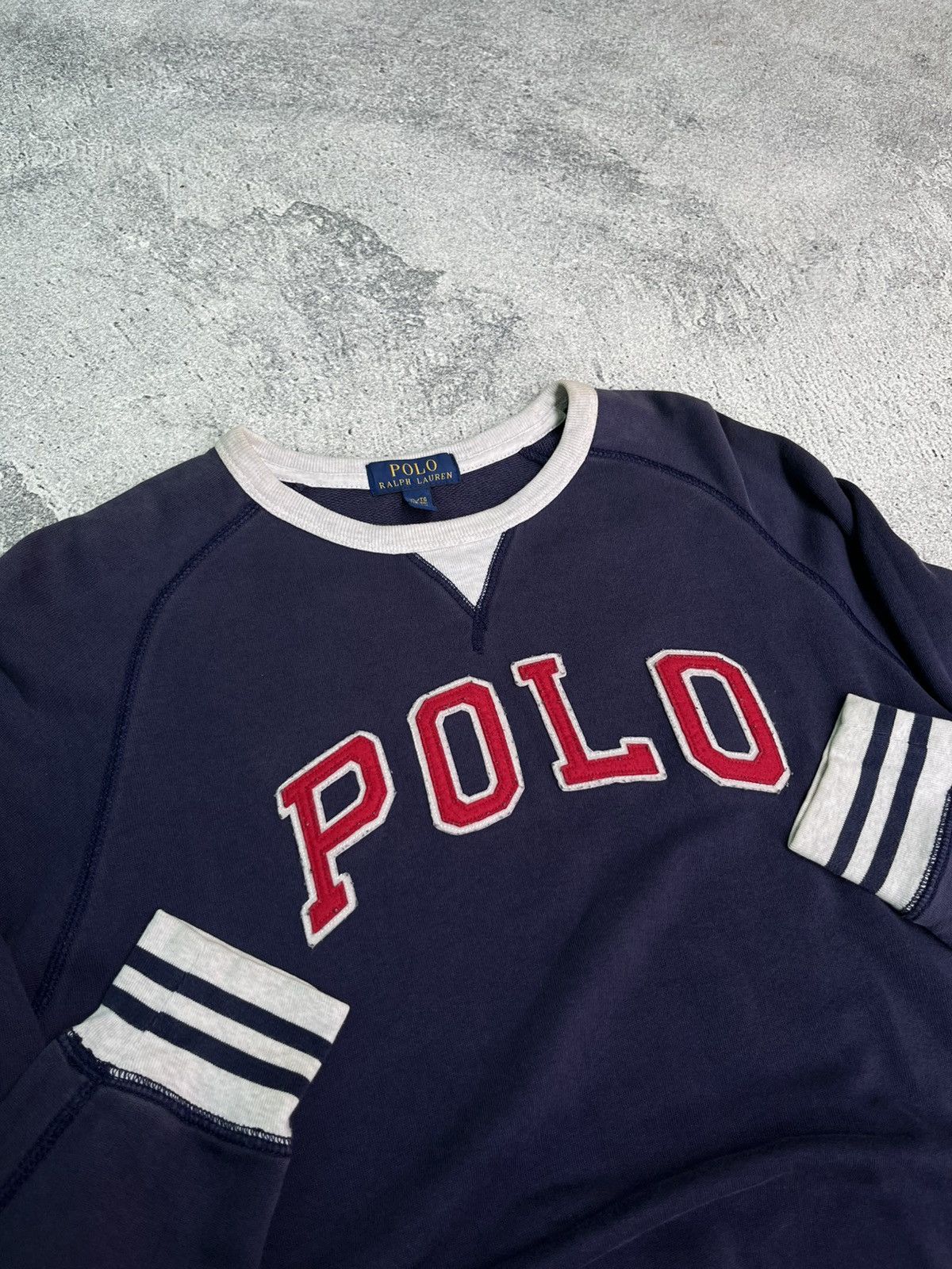 Polo Ralph Lauren VINTAGE 2000’s POLO SWEATER EMBOIRDY LOGO STRIPE RIB Size US XL / EU 56 / 4 - 5 Thumbnail