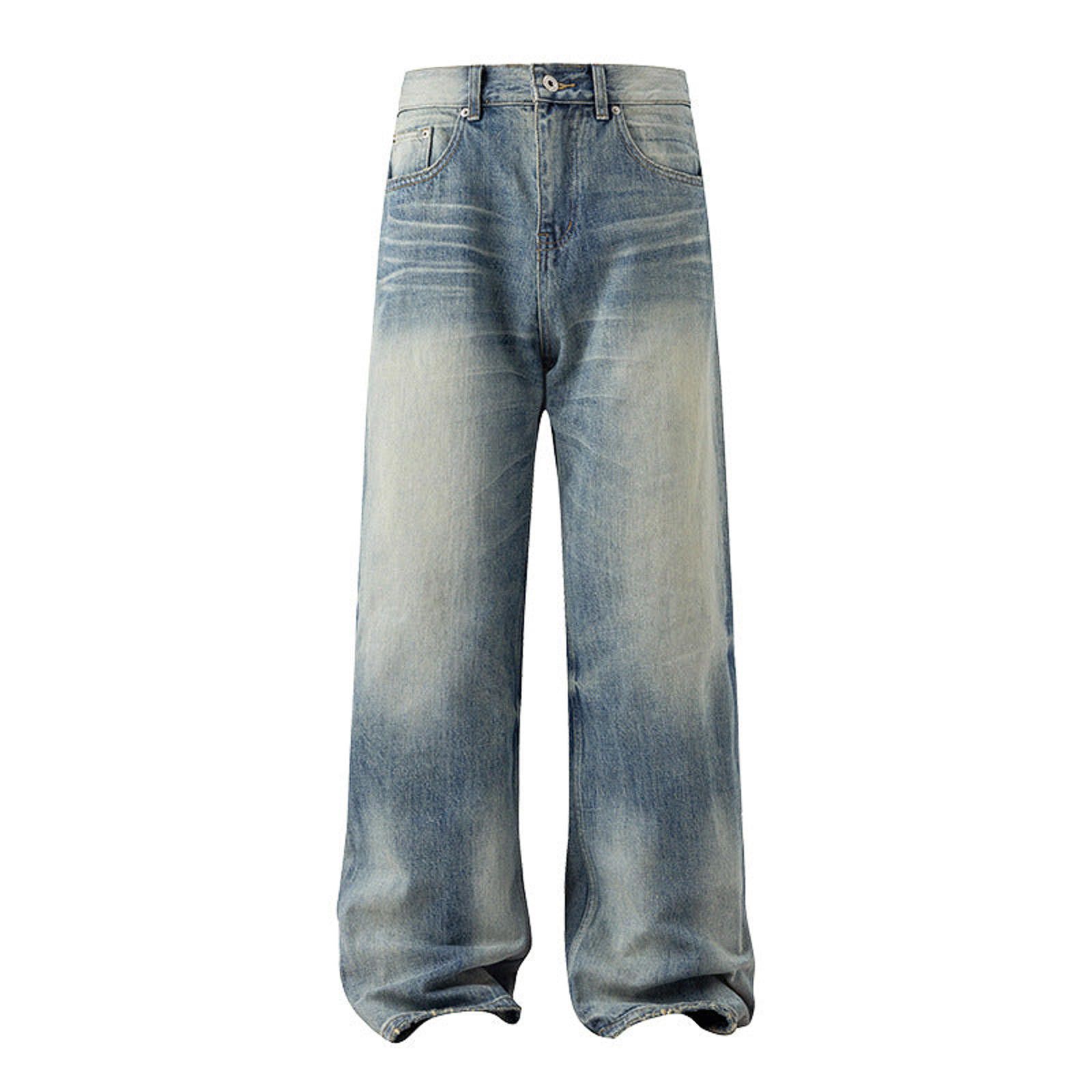 Jean Bleached Wide-Leg Washed Blue Denim | Raw Selvedge Size US 32 / EU 48 - 1 Thumbnail