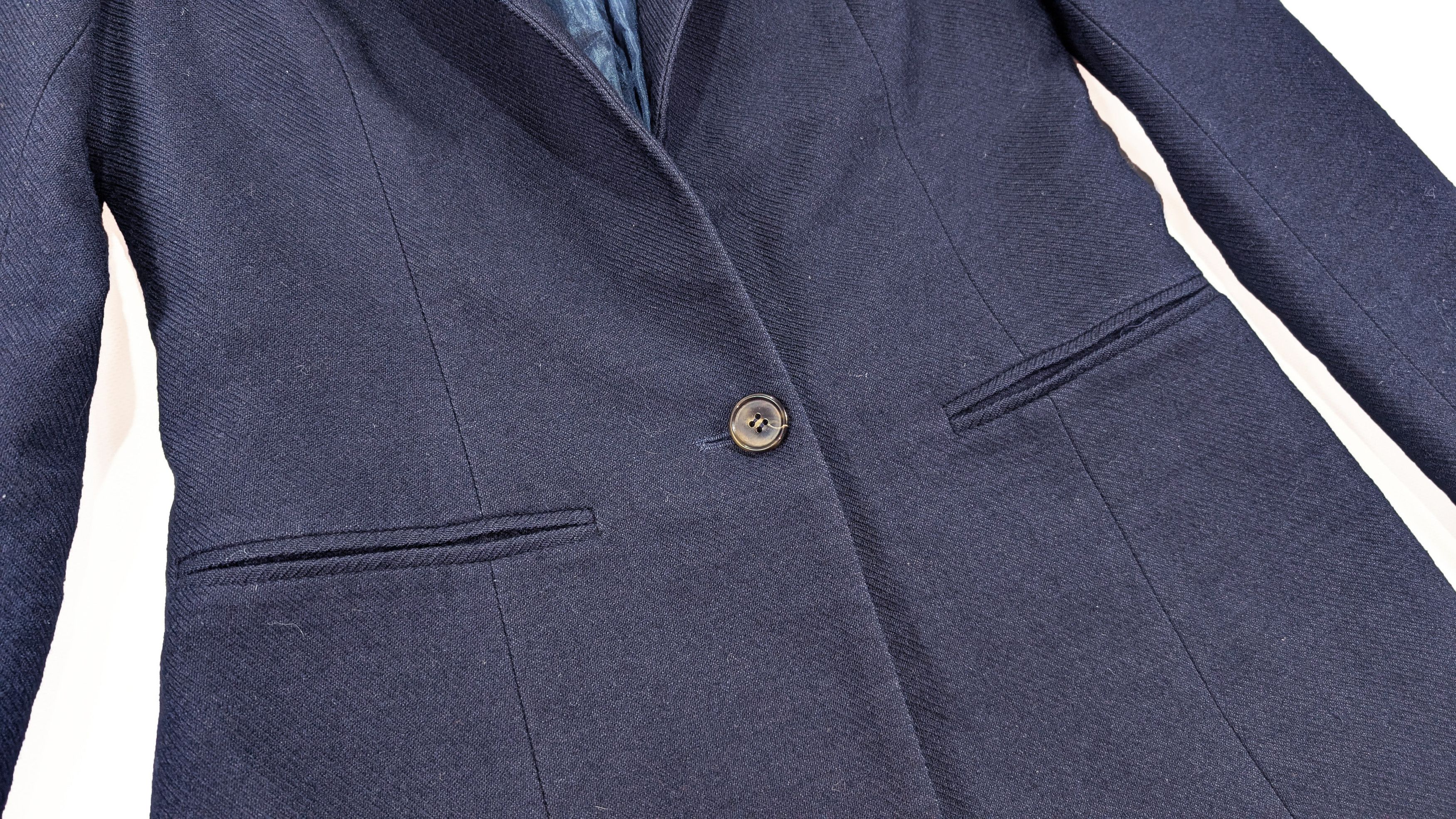Apiece Apart Apiece Apart Blue Wool Cotton Single Button Blazer Jacket Size S / US 4 / IT 40 - 5 Thumbnail