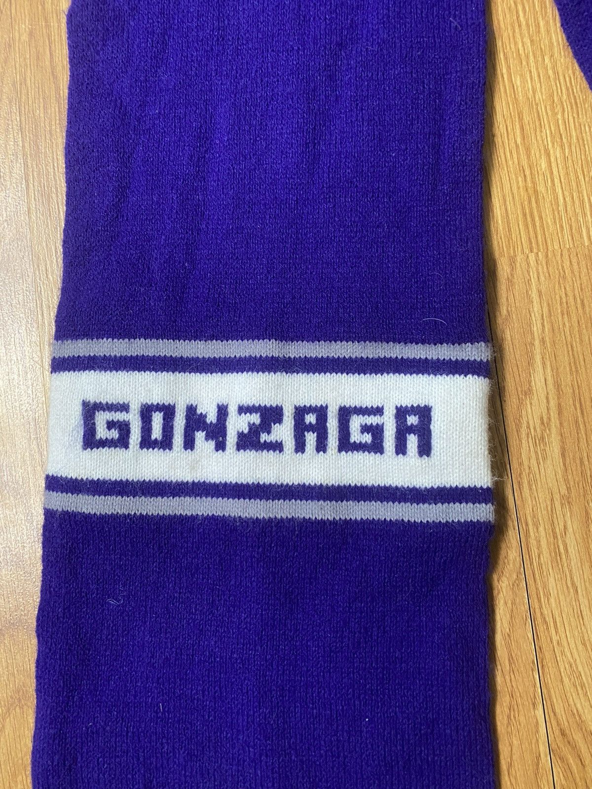 NCAA RARE Vintage 80s-90s Gonzaga Knit Scarf Purple Size ONE SIZE - 3 Thumbnail