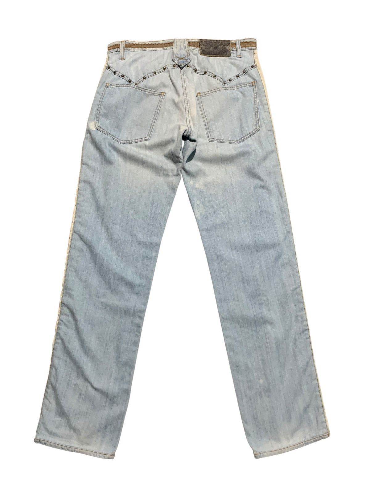 Roberto Cavalli Just Cavalli studded punk leather taped snake skin denim Size US 31 - 11 Thumbnail