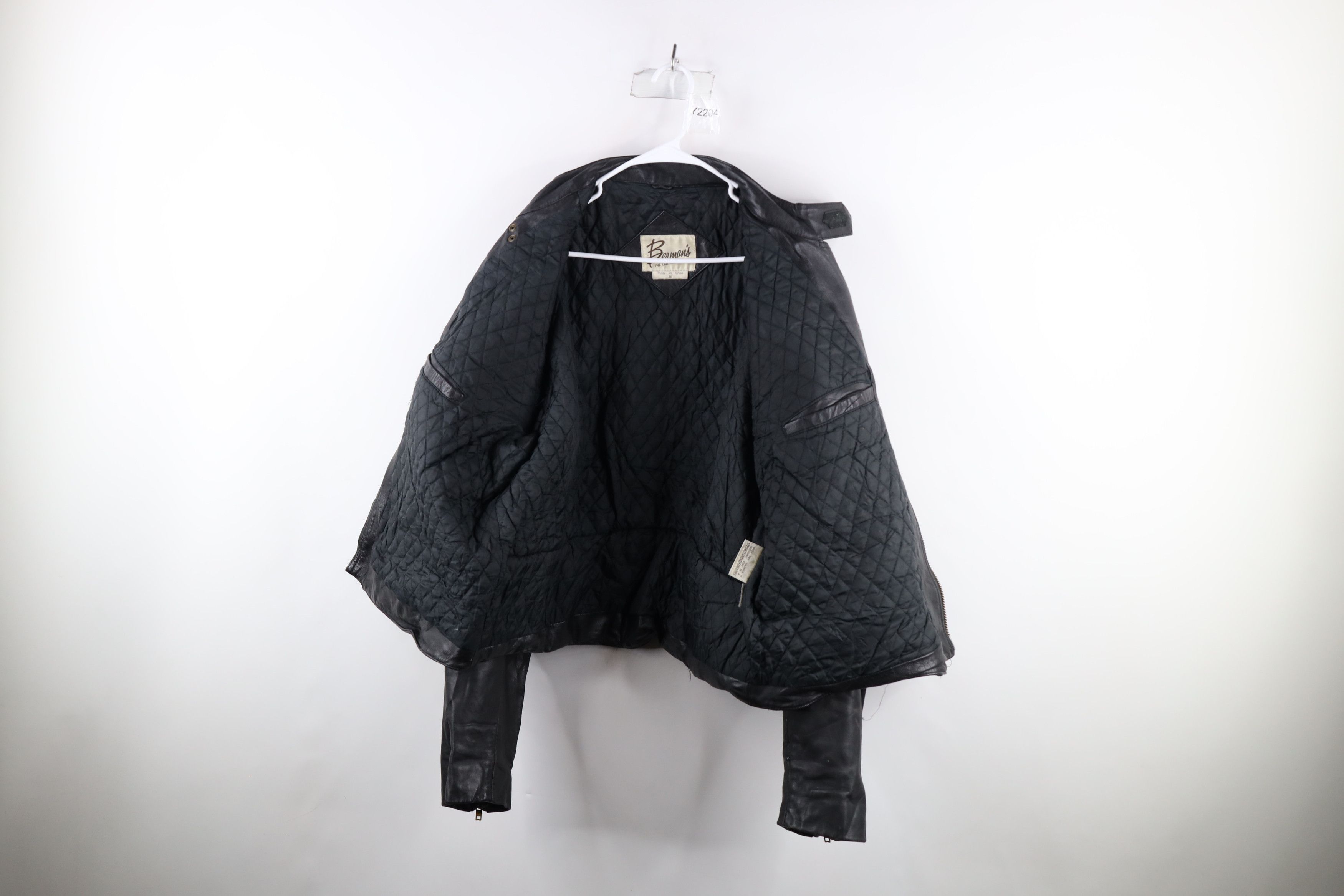 Vintage Vintage 70s Heavyweight Padded Leather Motorcycle Jacket Size US XL / EU 56 / 4 - 10 Thumbnail