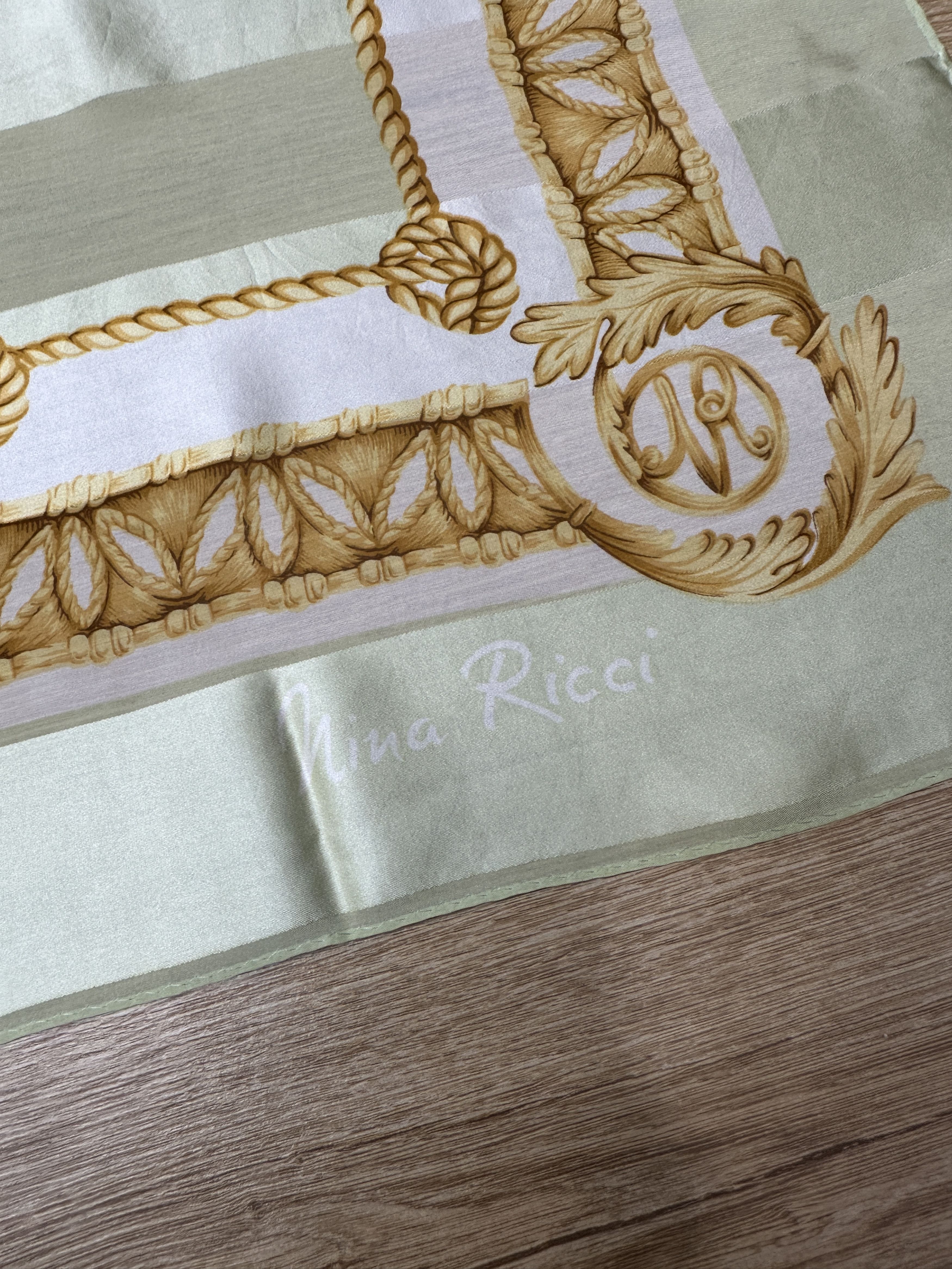 Nina Ricci Nina Ricci Paris 100% Silk Rope Lattice Square Scarf 86x85 Size ONE SIZE - 10 Thumbnail