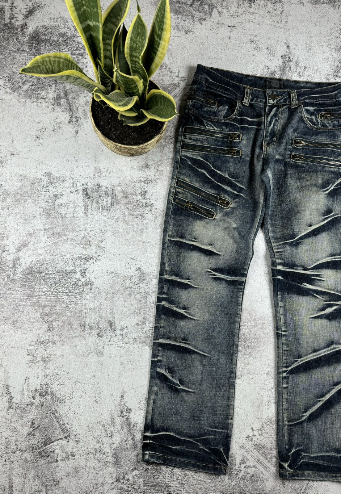 Japanese Brand Vintage Faded Distressed Y2K Rap Jeansia Jeans Pants Bottoms Size US 32 / EU 48 - 15 Thumbnail