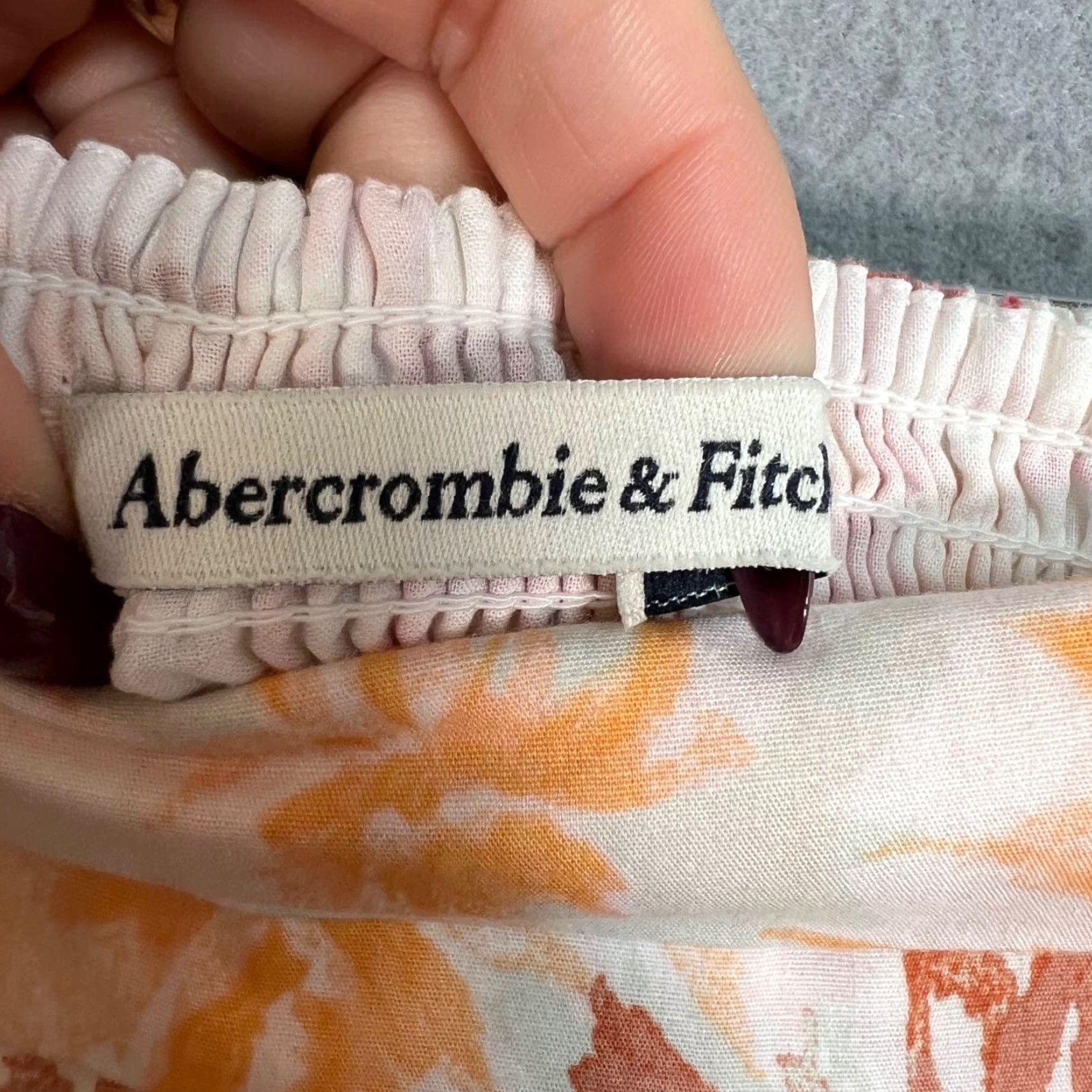 Abercrombie & Fitch Abercrombie & Fitch Womens Size Small Strapless Floral Maxi Dress Orange/White Size S / US 4 / IT 40 - 3 Thumbnail