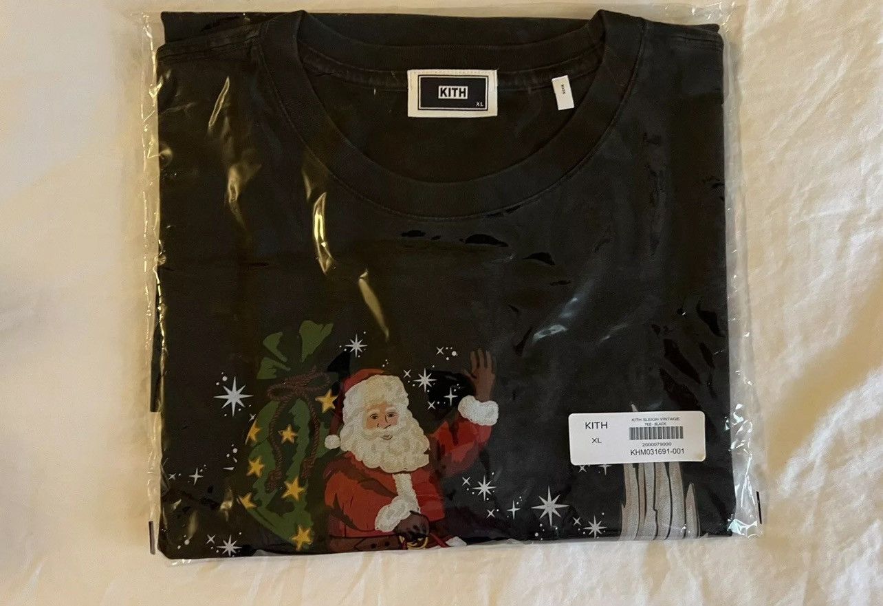Kith Kith Kithmas Sleigh Vintage Tee in Black Men’s Size XL Size US XL / EU 56 / 4 - 4 Thumbnail