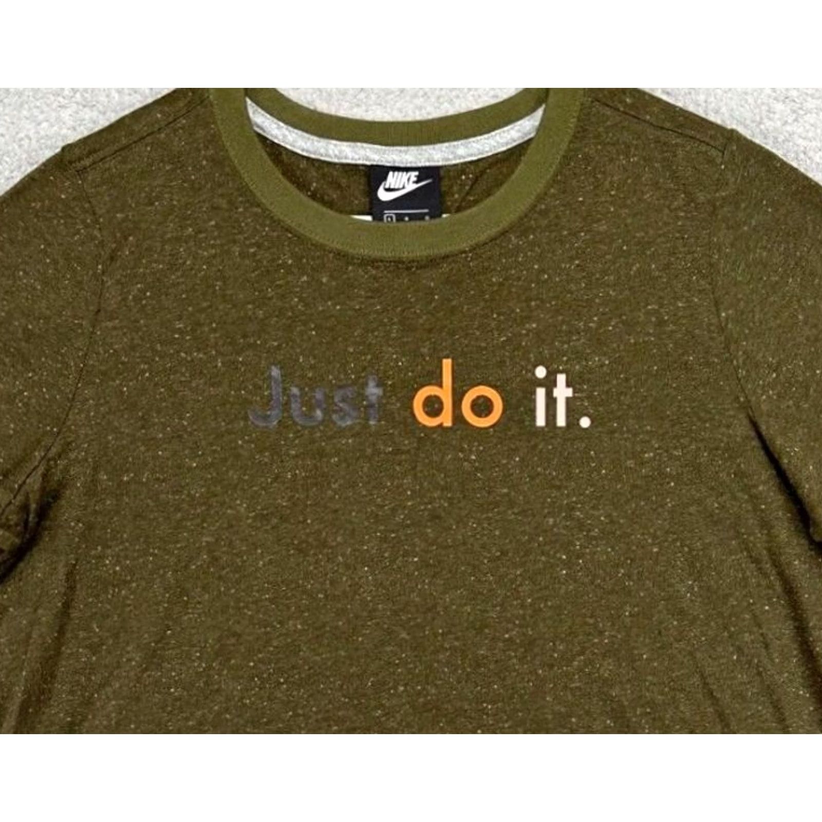 Nike Nike Shirt Adult Large Olive Green Just Do It T-Shirt Short Sleeve Crew Neck Men Size US L / EU 52-54 / 3 - 2 Thumbnail