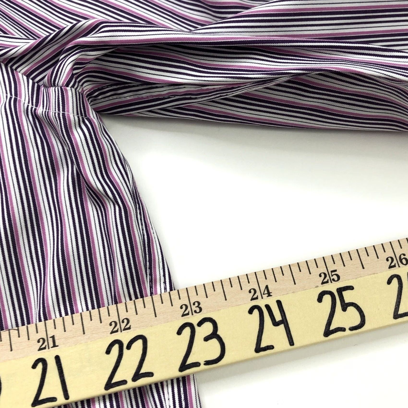 Faconnable Façonnable CLUB Dress Shirt Large 17/35.5 MINT Button Long Sleeve Cotton Striped Collar Spread Size 42R - 5 Thumbnail