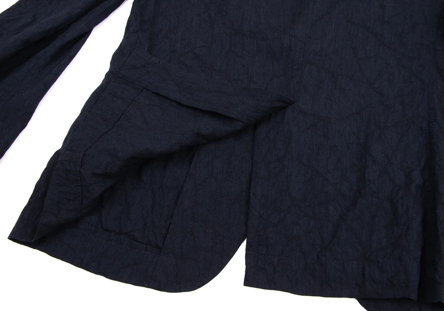 Issey Miyake Linen Blend Shawl Collar Jacket in Dark Blue Size US S / EU 44-46 / 1 - 12 Thumbnail