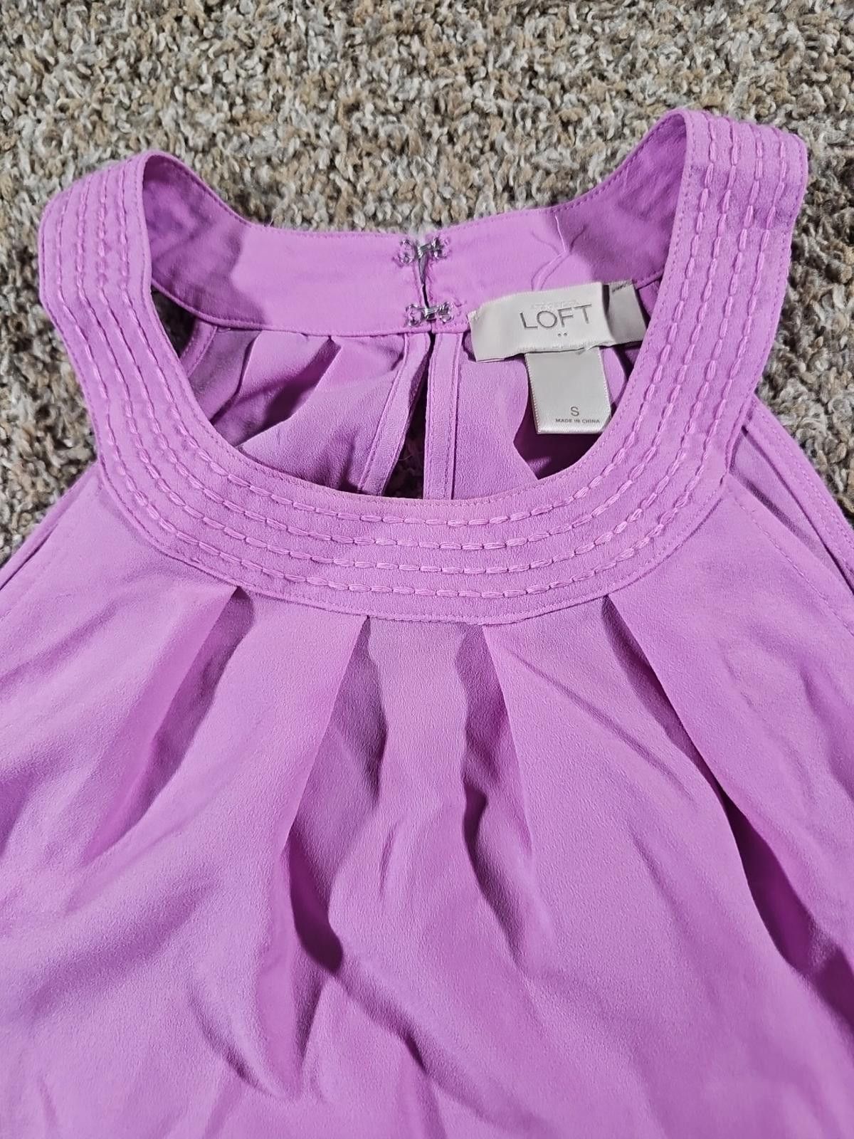Designer Ann Taylor LOFT Size Small Purple Tank Top Size S / US 4 / IT 40 - 2 Thumbnail
