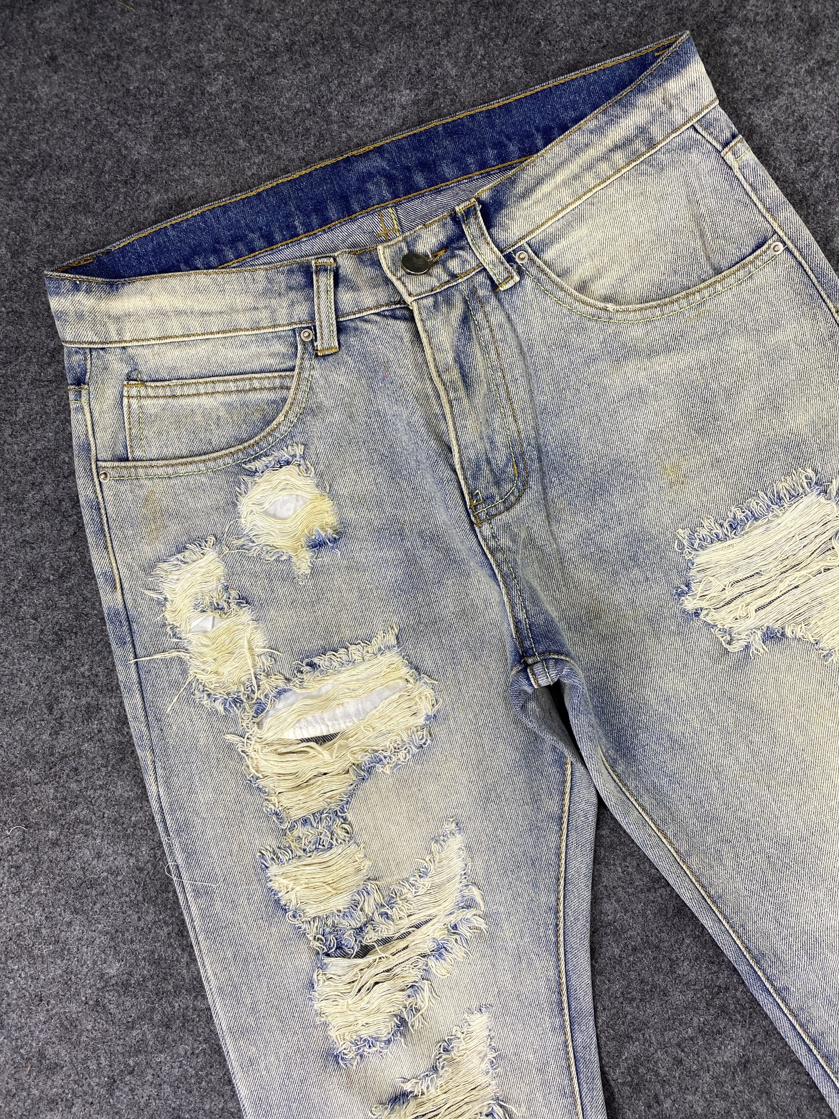 Japanese Brand Japanese Brand Distressed Faded Blue Jeans - J1075 Size US 33 - 5 Thumbnail