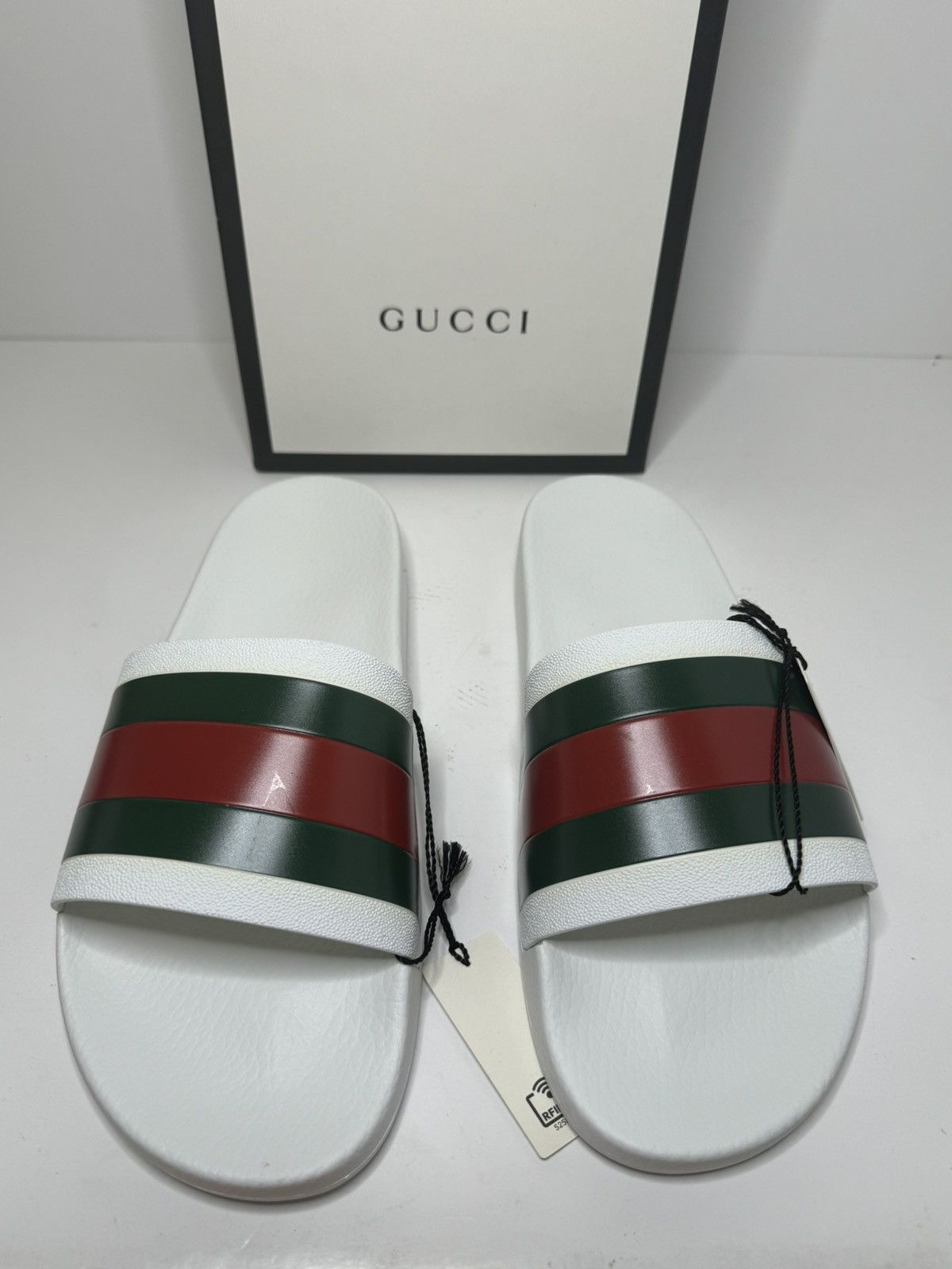 Newest Gucci Web Slide “White” Size 13