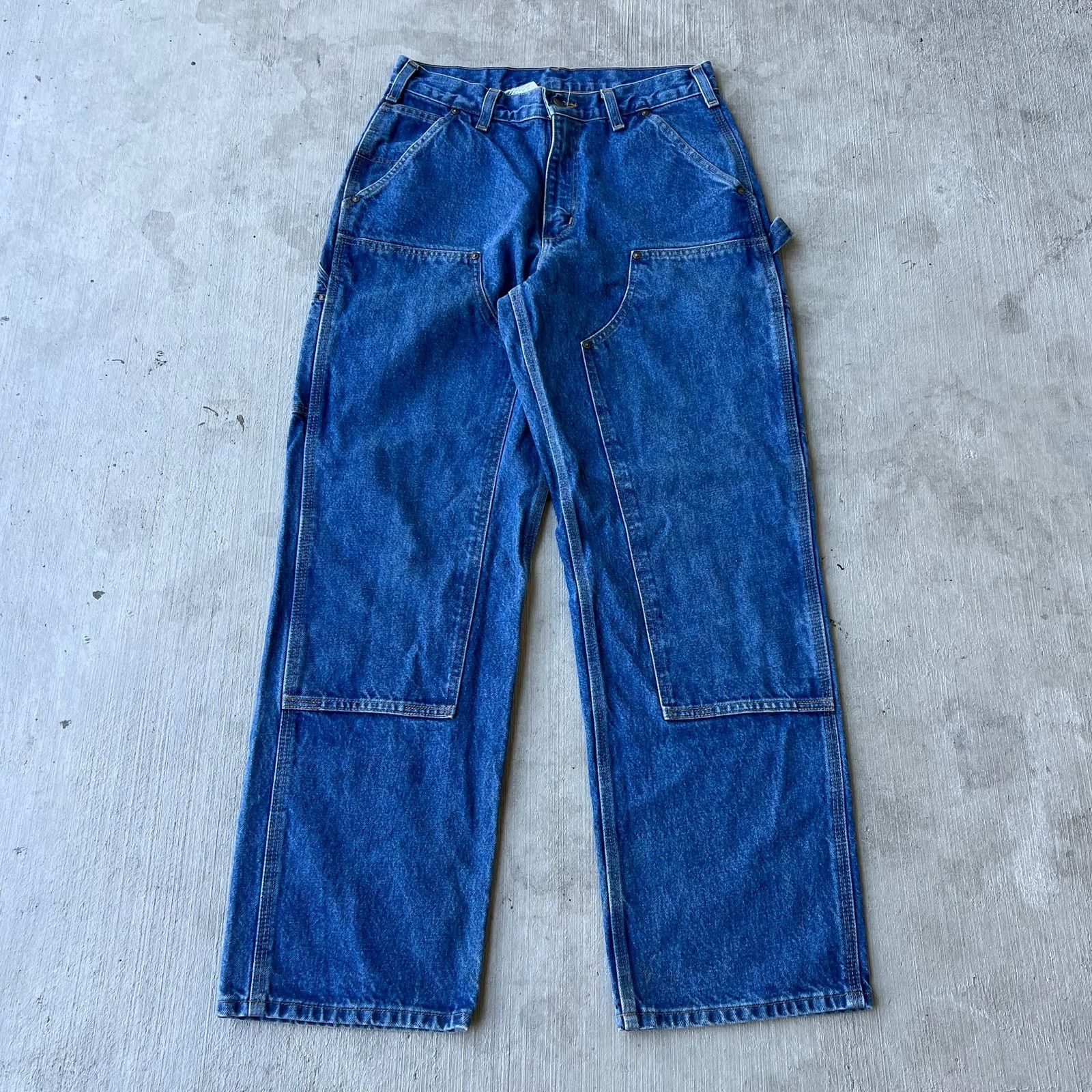 Vintage zx vintage denim double knee carpenter Stain paint pants