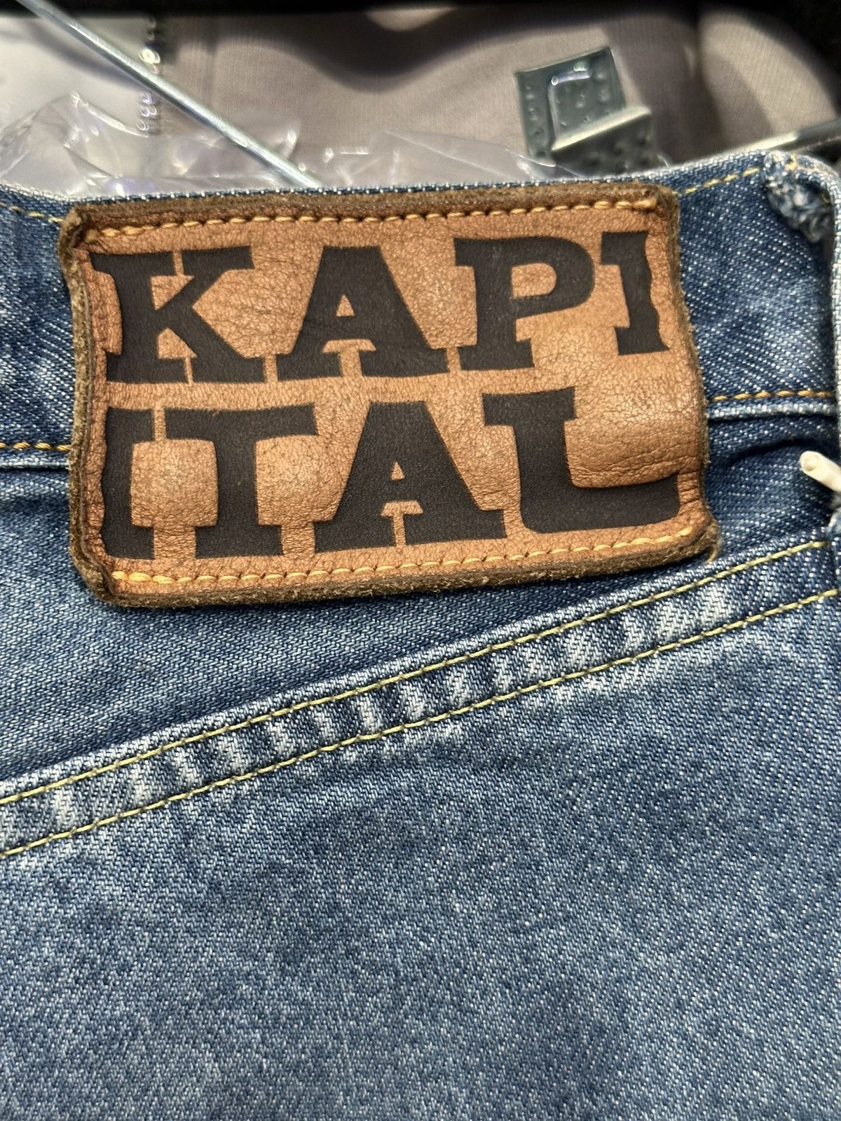 Kapital Kapital "Bone" Blue Jean Shorts Size US 38 / EU 54 - 5 Thumbnail