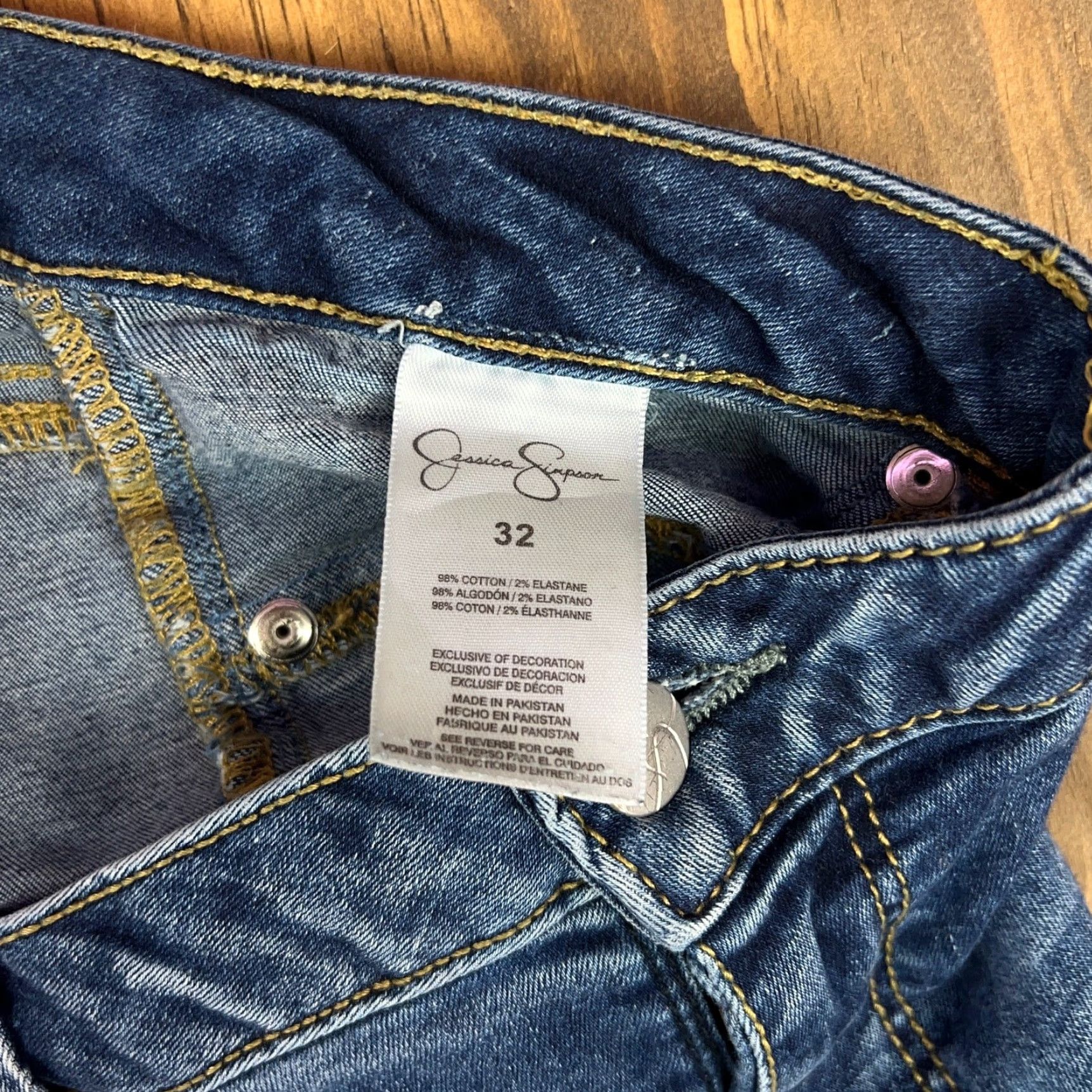 Jessica Simpson Jessica Simpson Womens Jeans Blue Denim Kiss Me Super Skinny Distress Stretch 33 Size 24" / US 00 / IT 34 - 6 Thumbnail