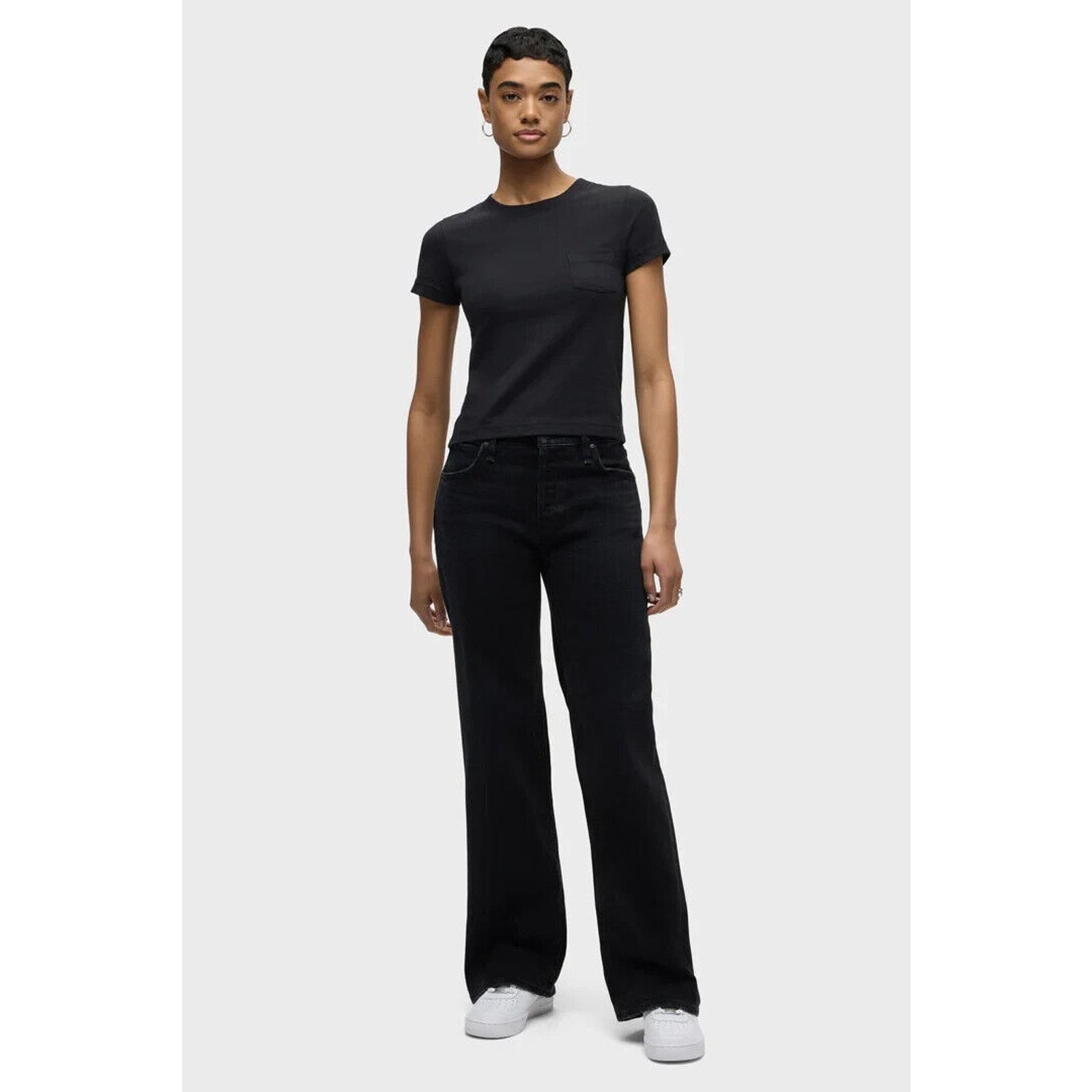 Hudson Hudson Womens Rosalie Black Rinse Wide Leg Jeans Size 34 NWT Size 34" / US 12 / IT 48 - 1 Thumbnail