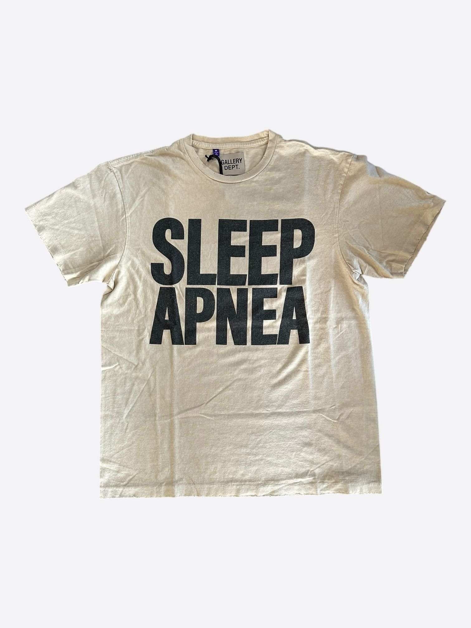 Gallery Dept. Gallery Dept Antique White & Black Sleep Apnea Logo T-Shirt Size US XXL / EU 58 / 5 - 1 Thumbnail