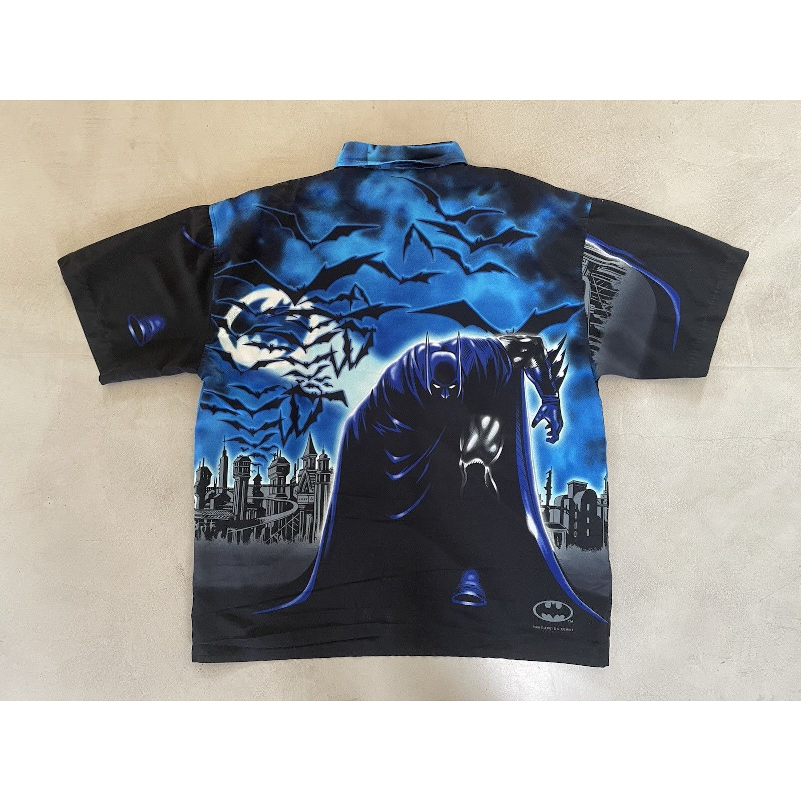 DC Comics Vintage 2001 DC Batman Button Up Shirt All Over Print Size US XL / EU 56 / 4 - 2 Thumbnail