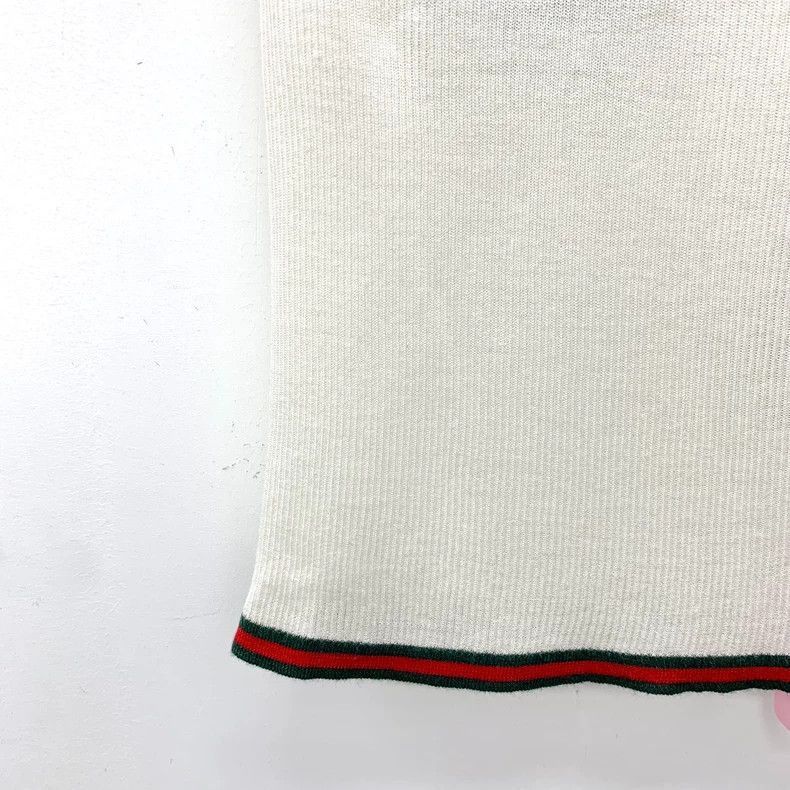 Gucci Gucci Beige Striped Logo Cashmere Tank Top-2506 Size XXS / US 00 / IT 34 - 4 Thumbnail
