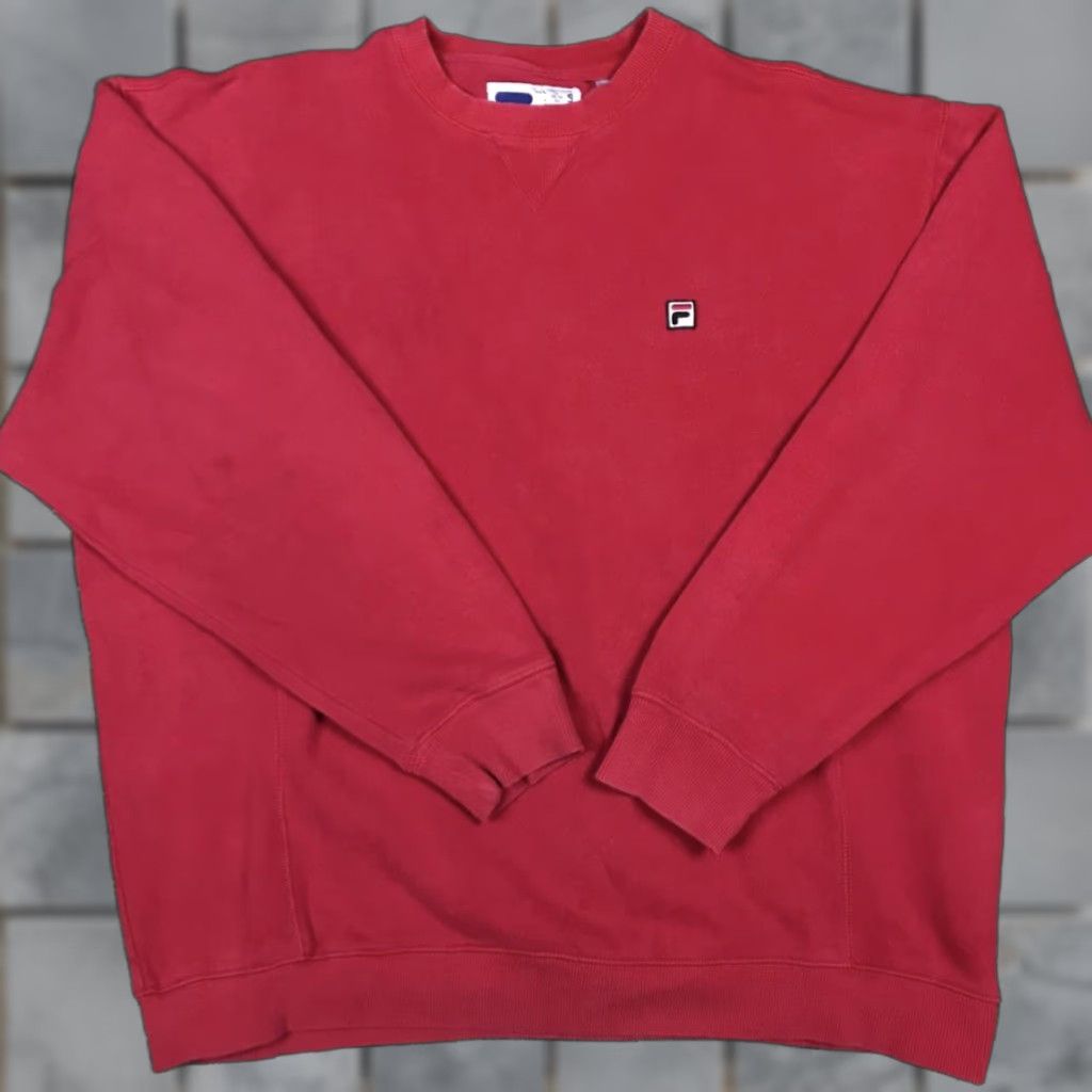 Fila VINTAGE FILA Embroidered Sweatshirt Adult Large Red Crew Neck Pullover Mens 90s Street Wear Size US L / EU 52-54 / 3 - 1 Thumbnail