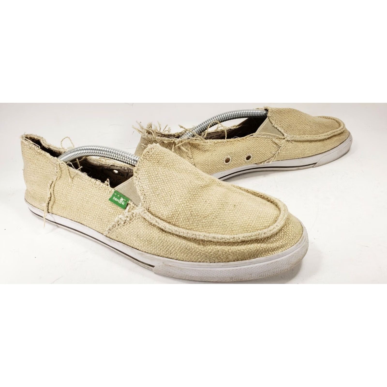 Sanuk Sanuk Sidewalk Surfer Womens Comfort Lifestyle Loafers Size 10M Tan Burlap Size US 9 / IT 39 - 5 Thumbnail