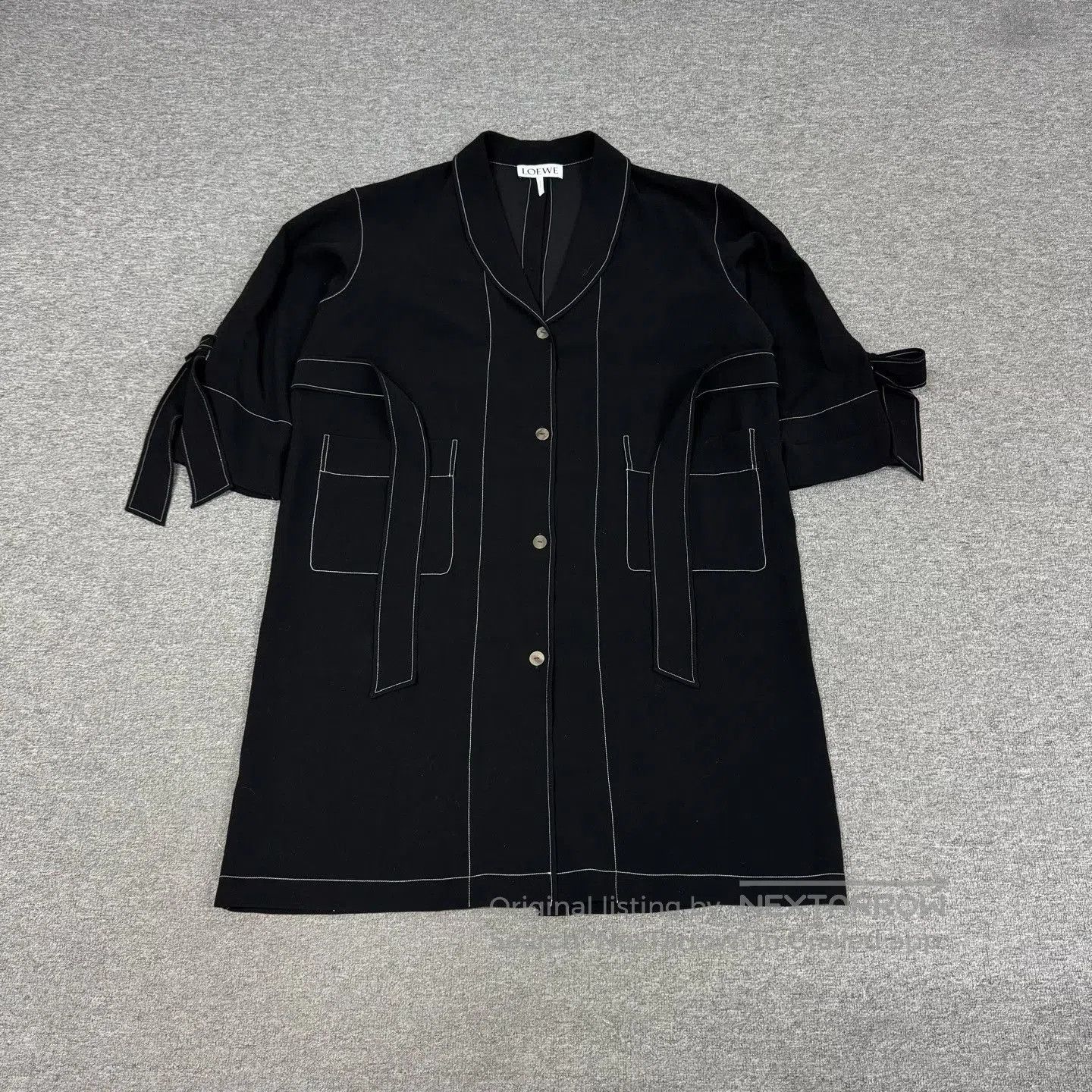 Loewe Loewe Bow White Topstitch Long Coat. Size M / US 6-8 / IT 42-44 - 1 Thumbnail