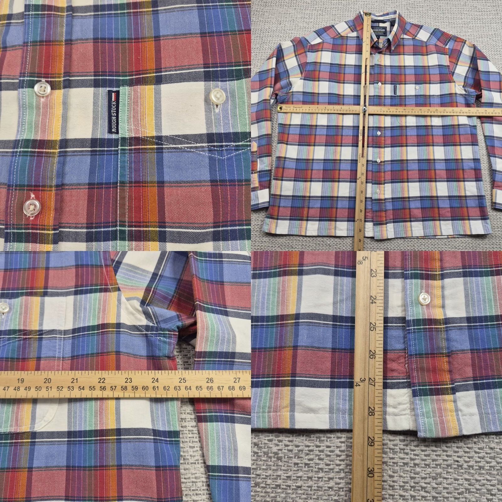 Vintage Rough Stock Panhandle Slim Button Up Western Shirt Mens XL Plaid Long Sleeve Size US XL / EU 56 / 4 - 8 Thumbnail