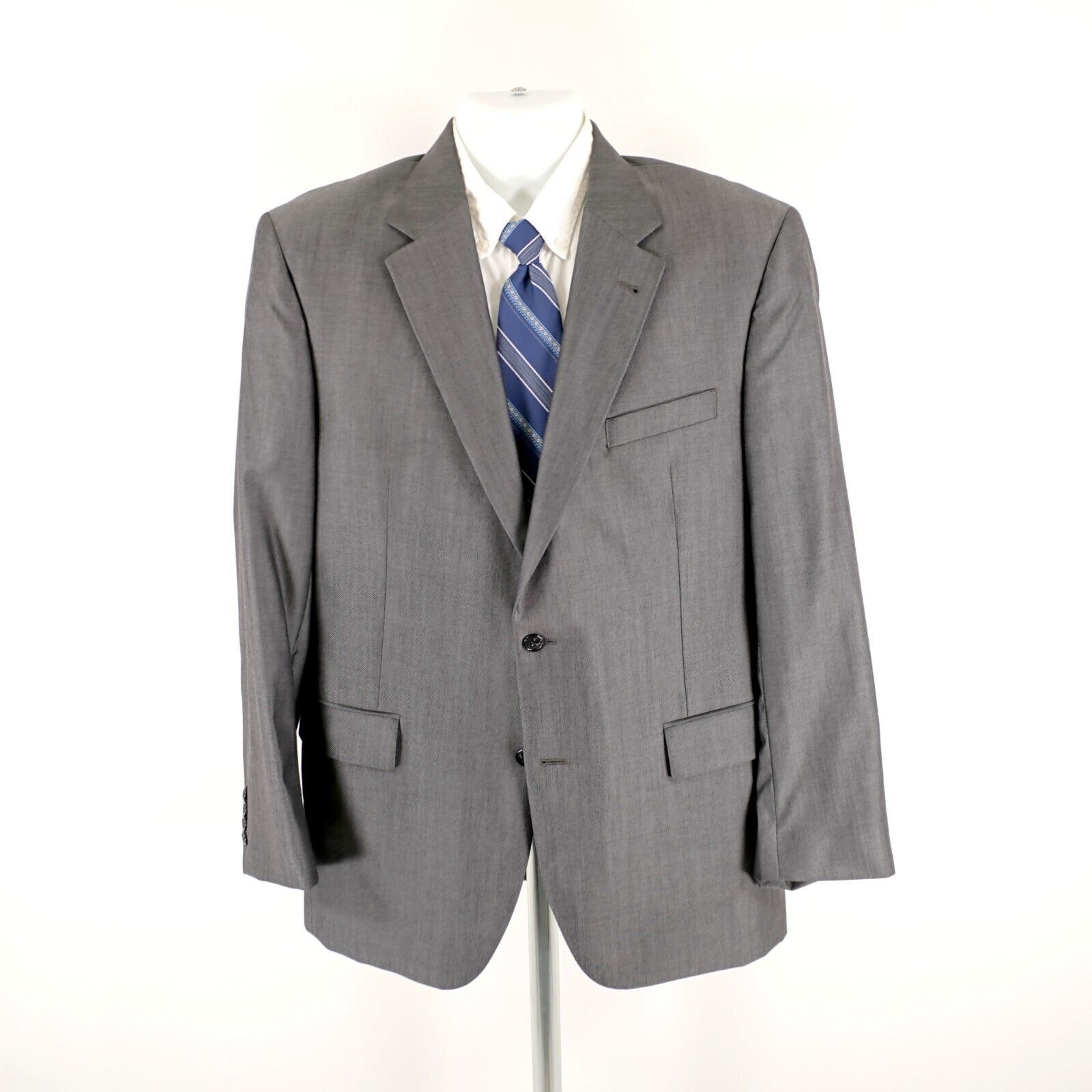 Jos. A. Bank Jos A Bank Signature Wool Silk Gray Herringbone 2 Button Bla Size 40R - 5 Thumbnail