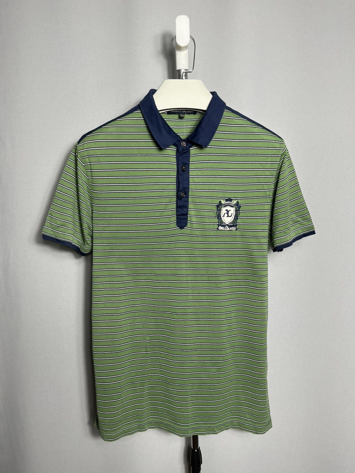 Angelo Galasso Angelo Galasso polo shirt striped mens green cotton Size US M / EU 48-50 / 2 - 1 Thumbnail