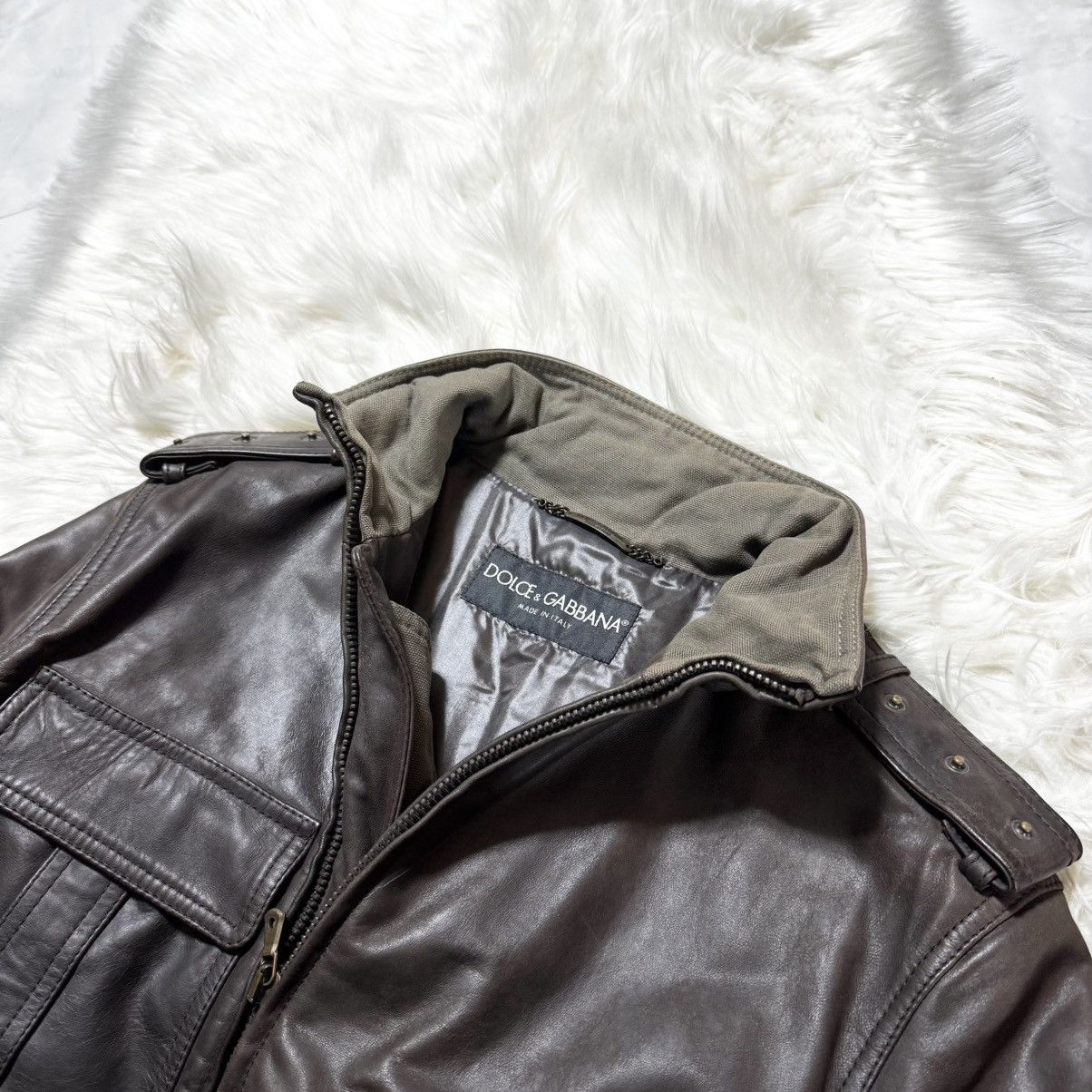 Dolce & Gabbana Genuine with tags Dolce & Gabbana Military Leather Jacket Size US S / EU 44-46 / 1 - 18 Thumbnail