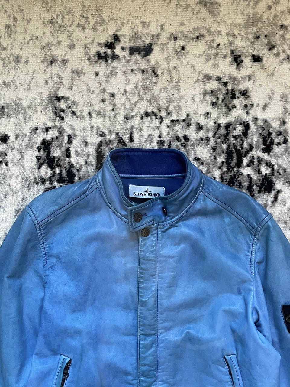 Stone Island × Vintage Stone Island Rare Leather Jacket Felpa Lightweight Bomber S Size US S / EU 44-46 / 1 - 4 Thumbnail