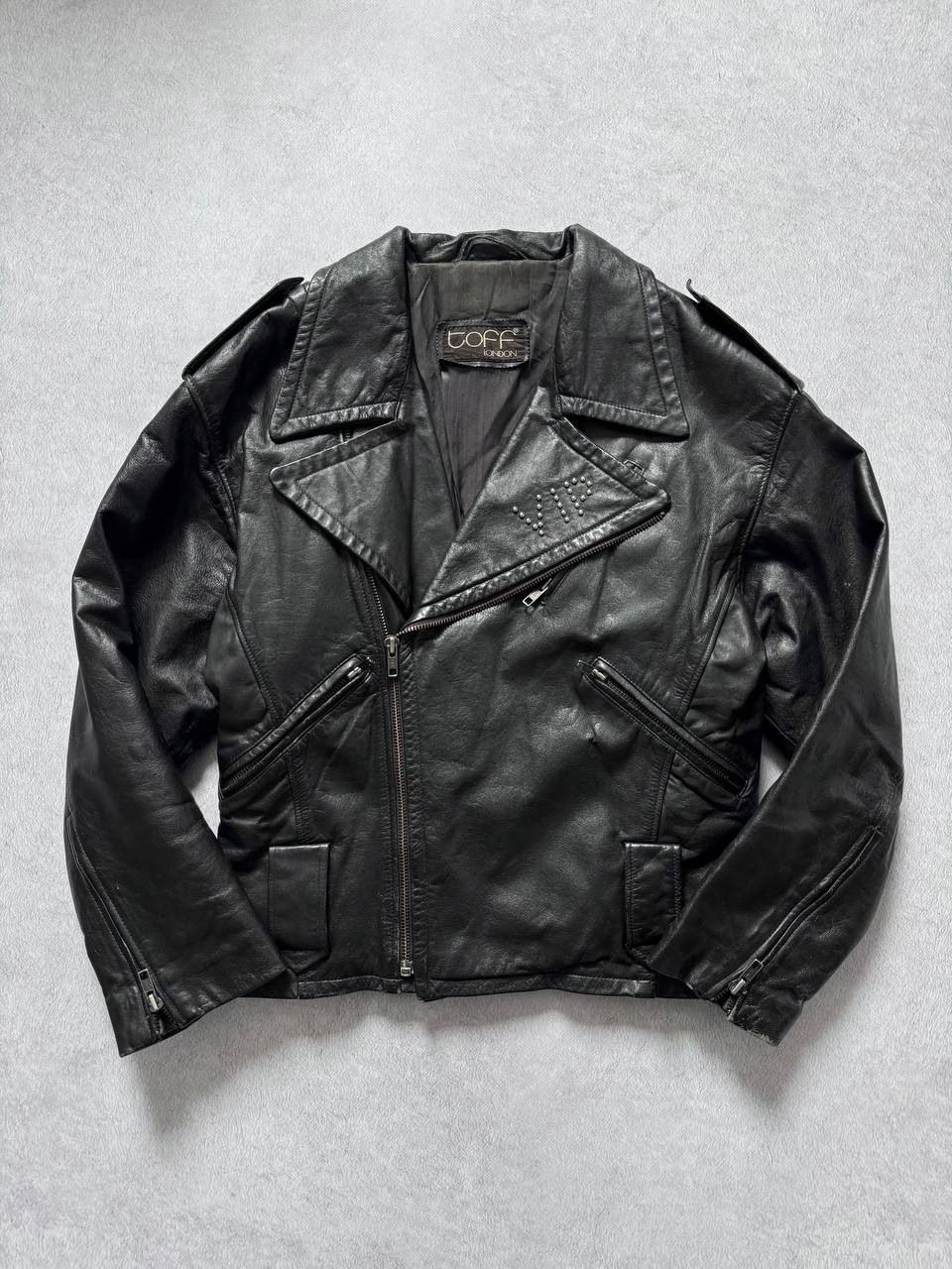 Vintage Vintage 90s Leather Black Motorcycle Jacket Size S / US 4 / IT 40 - 1 Thumbnail