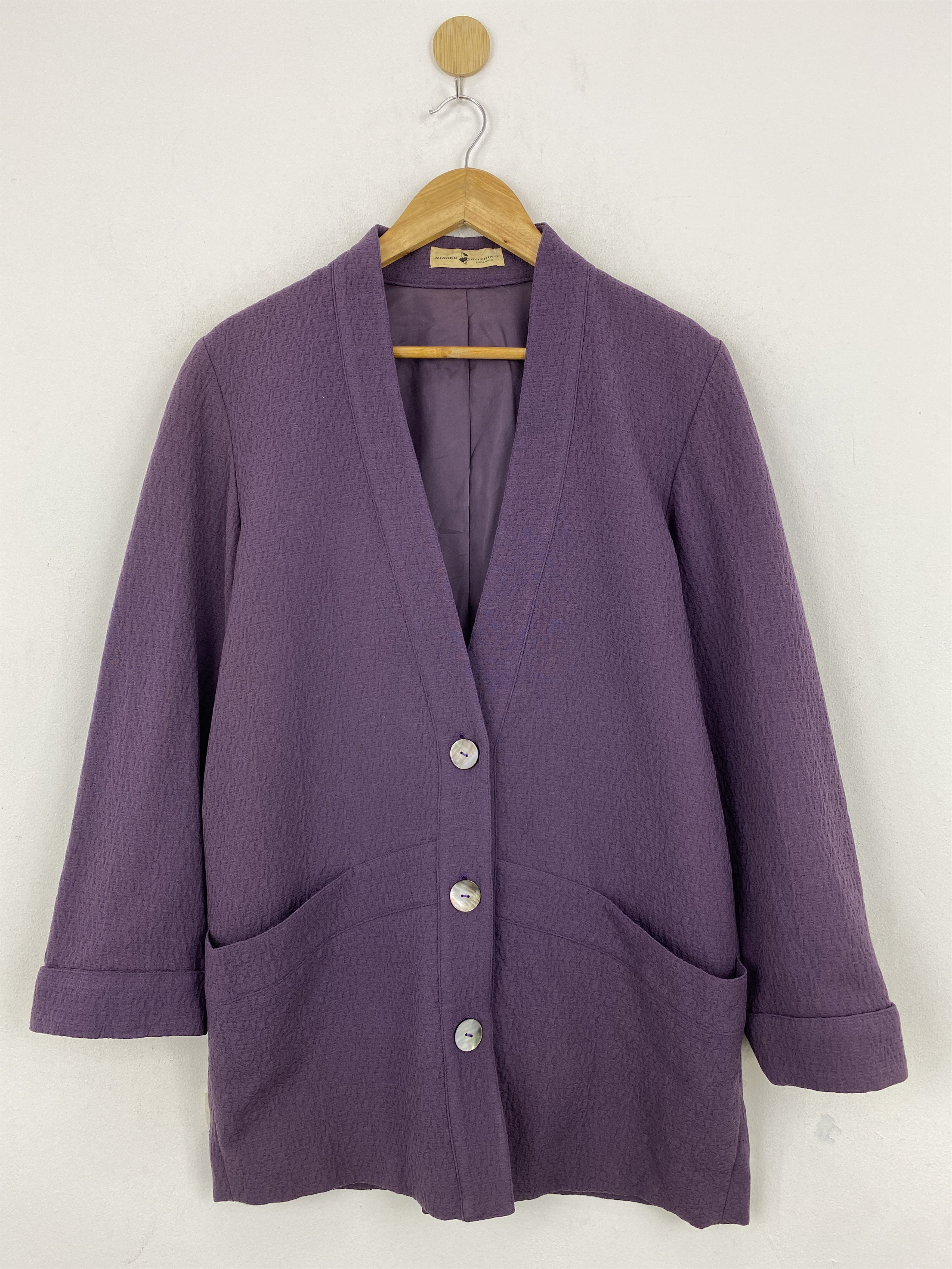 Hiroko Koshino Homme Vintage Hiroko Koshino Coat Purple Button Up Jacket JA0114 Size US M / EU 48-50 / 2 - 1 Thumbnail