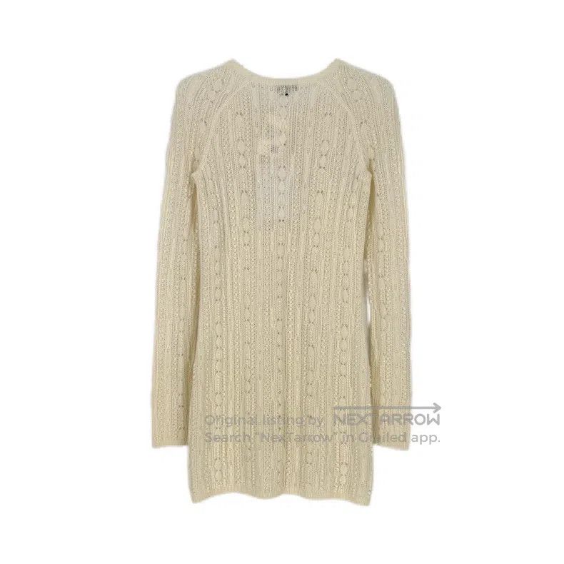 Chanel Chanel Milky white classic logo hollow patterned cashmere Size XXS / US 00 / IT 34 - 2 Thumbnail