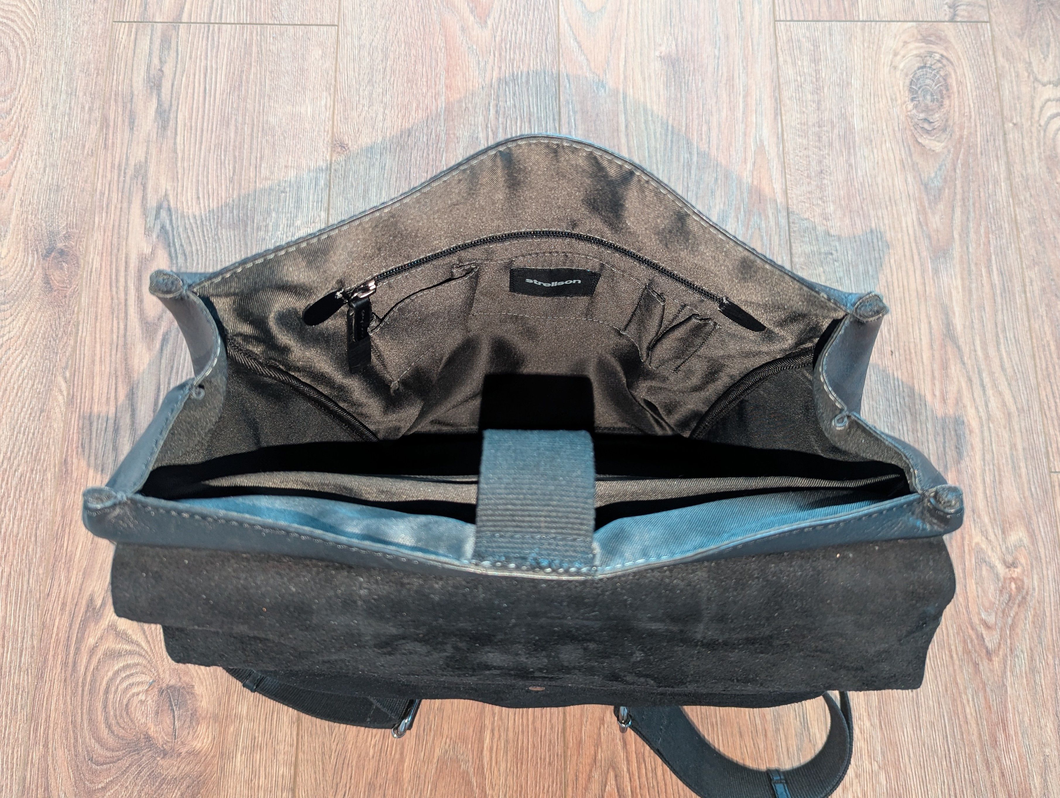 Leather × Strellson Strellson Leather Men's Back Pack Black Rukzak Luxury Brand Size ONE SIZE - 13 Thumbnail