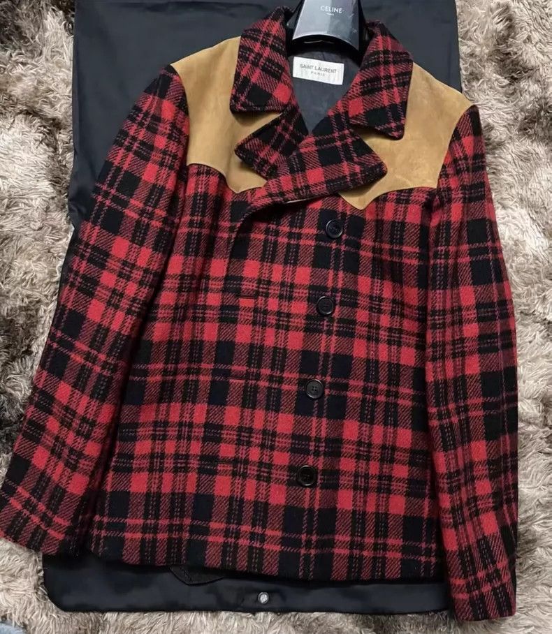 Saint Laurent Paris Splicing plaid jacket-2506