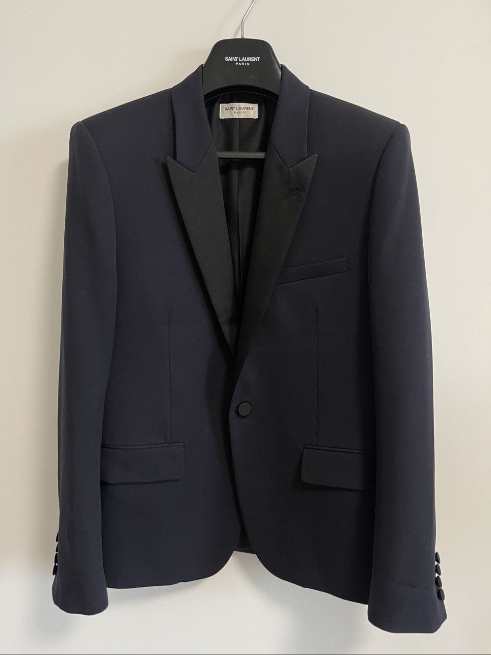 Saint Laurent Paris Saint Laurent Satin Lapel Blazer Size 40R Size 40R - 1 Thumbnail