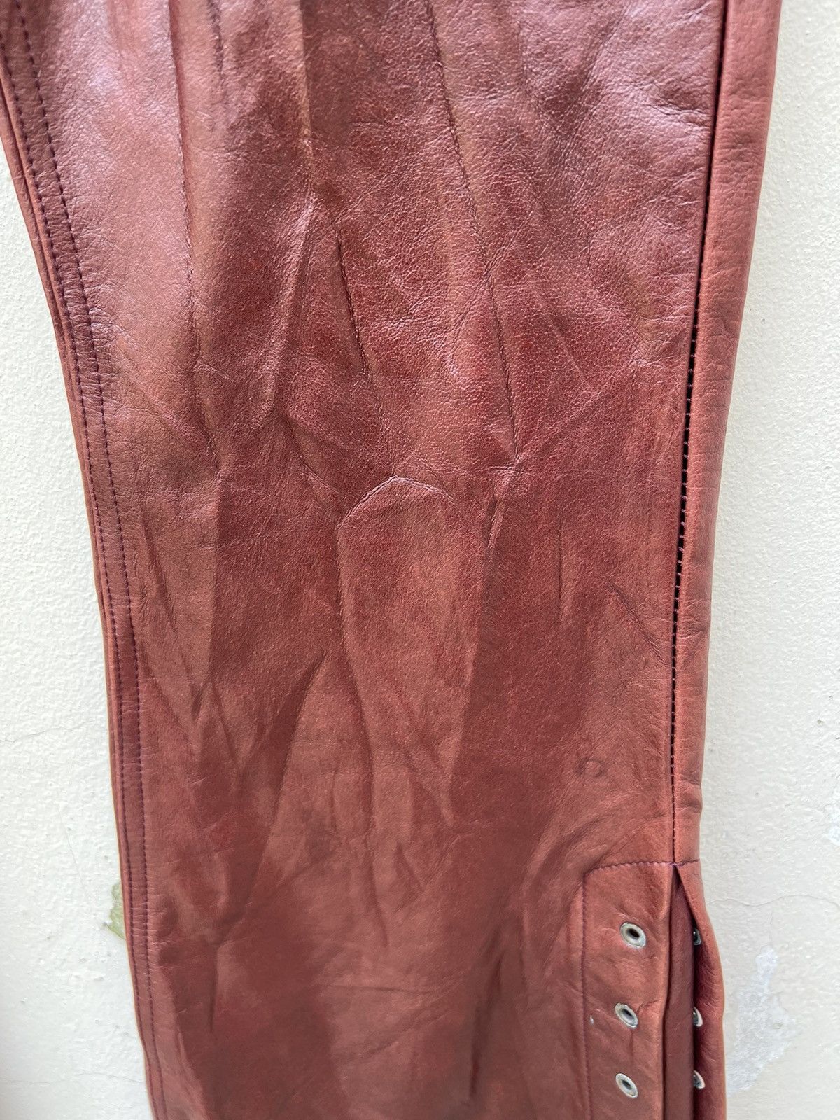 Tornado Mart Vintage Tornado Mart Patina Leather Super Flare Pant Size US 31 - 10 Thumbnail