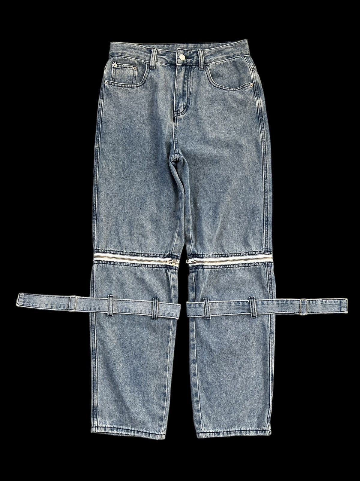 Japanese Brand × Seditionaries Volcan & Aphrodite 🇯🇵 Washed Denim Bondage Pants Size US 30 / EU 46 - 13 Thumbnail
