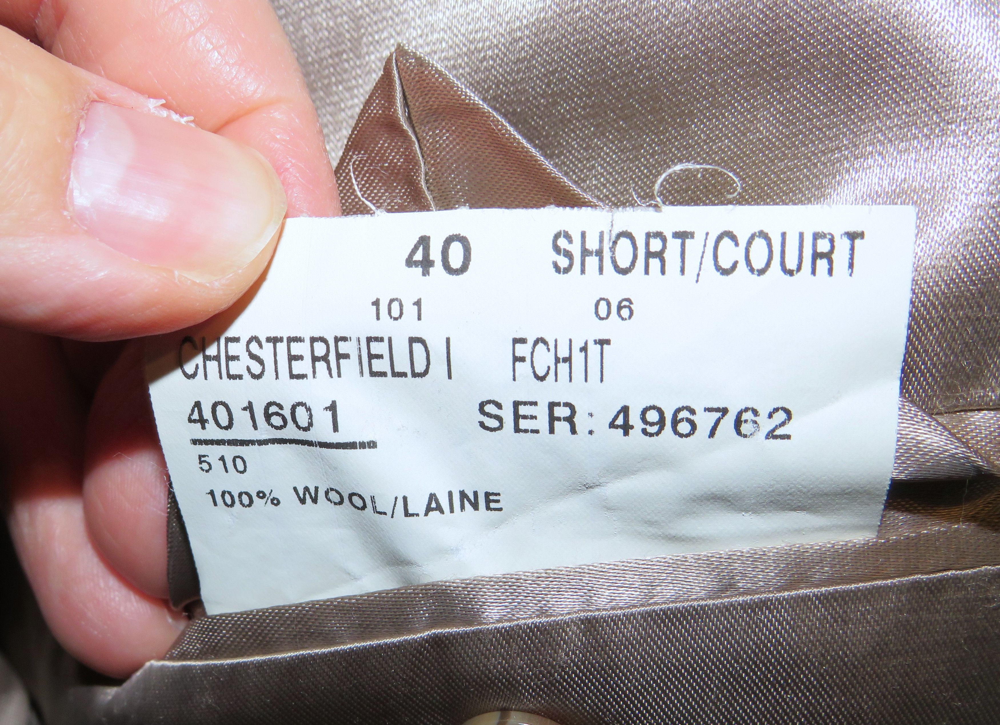 Paul Stuart Taupe Gabardine Velvet Collar Chesterfield 40S Size US M / EU 48-50 / 2 - 12 Thumbnail