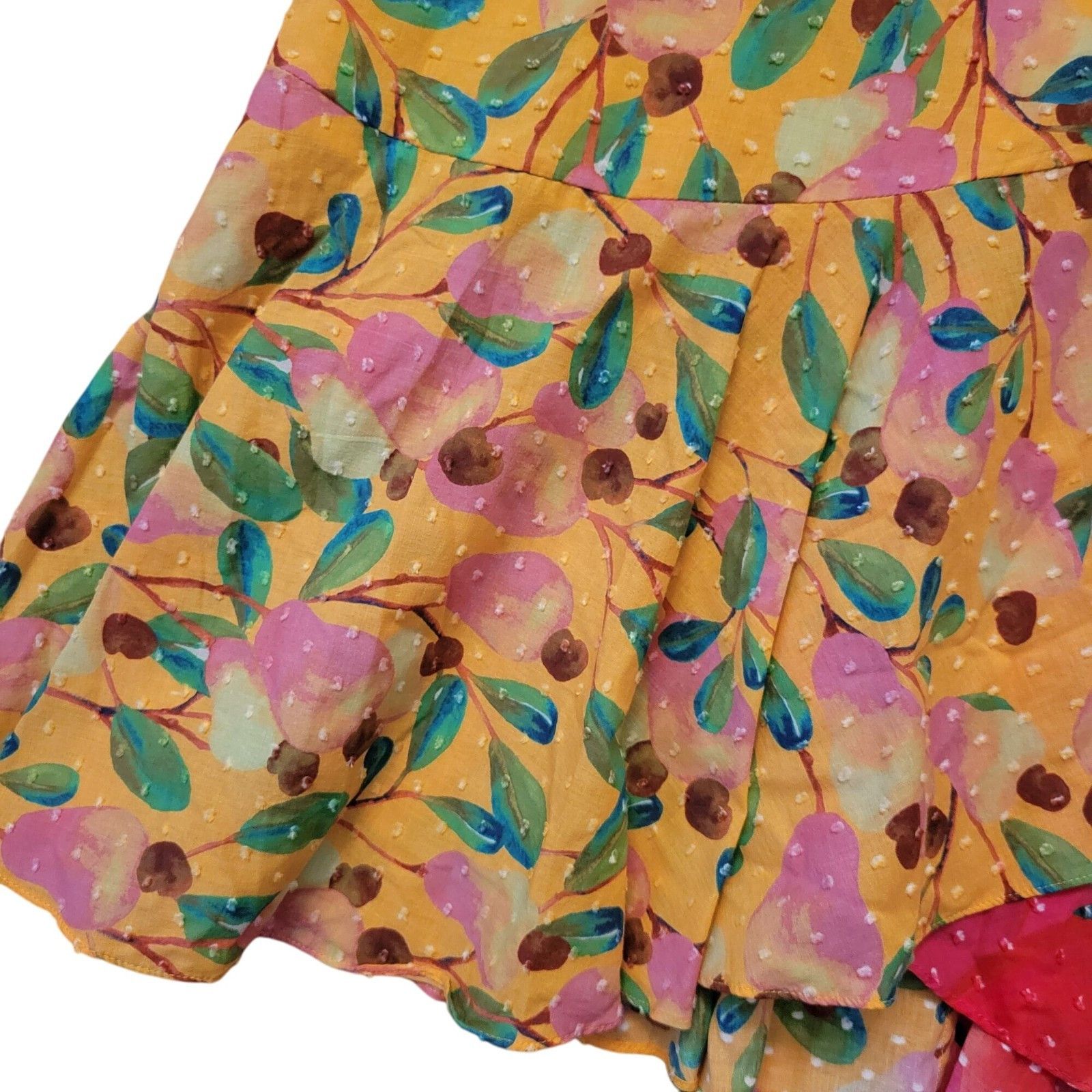 Farm Rio Farm Rio Garden Mix Anthro Skirt L Yellow Pear Pink Pepper Size 34" / US 12 / IT 48 - 5 Thumbnail