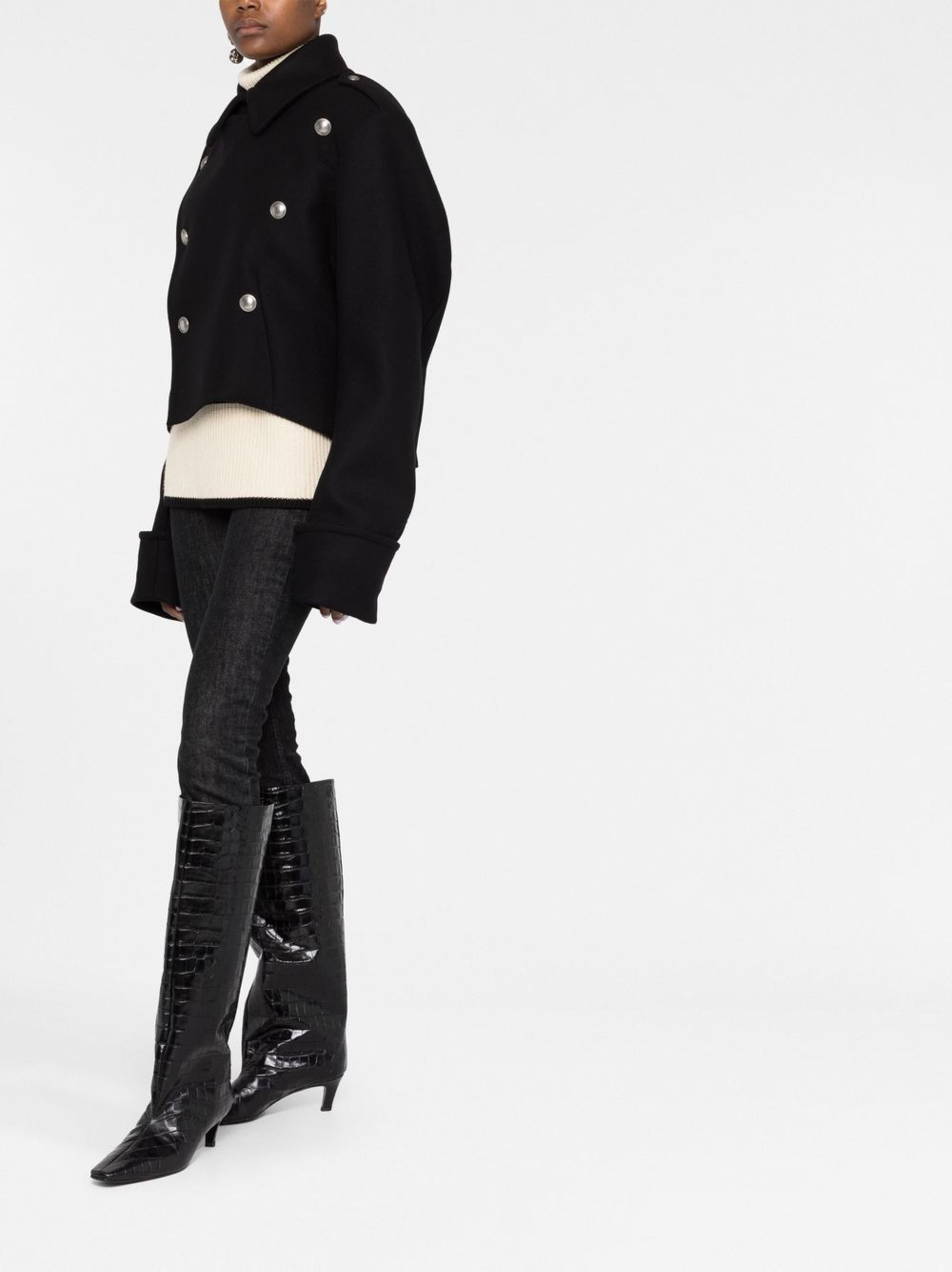 Saint Laurent Paris o1bcso1str1124 Jacket in Black Size XL / US 12-14 / IT 48-50 - 3 Thumbnail