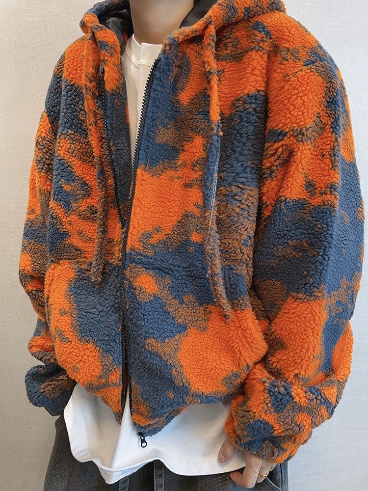 Japanese Brand × Vintage Premium retro fluffy fleece camouflage zip hoodie jacket Size US M / EU 48-50 / 2 - 2 Thumbnail