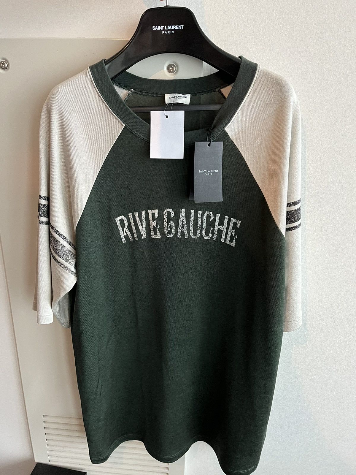 Saint Laurent Paris Rare Saint Laurent Brand New Runway Rive Gauche Tee T-shirt Size US L / EU 52-54 / 3 - 4 Thumbnail