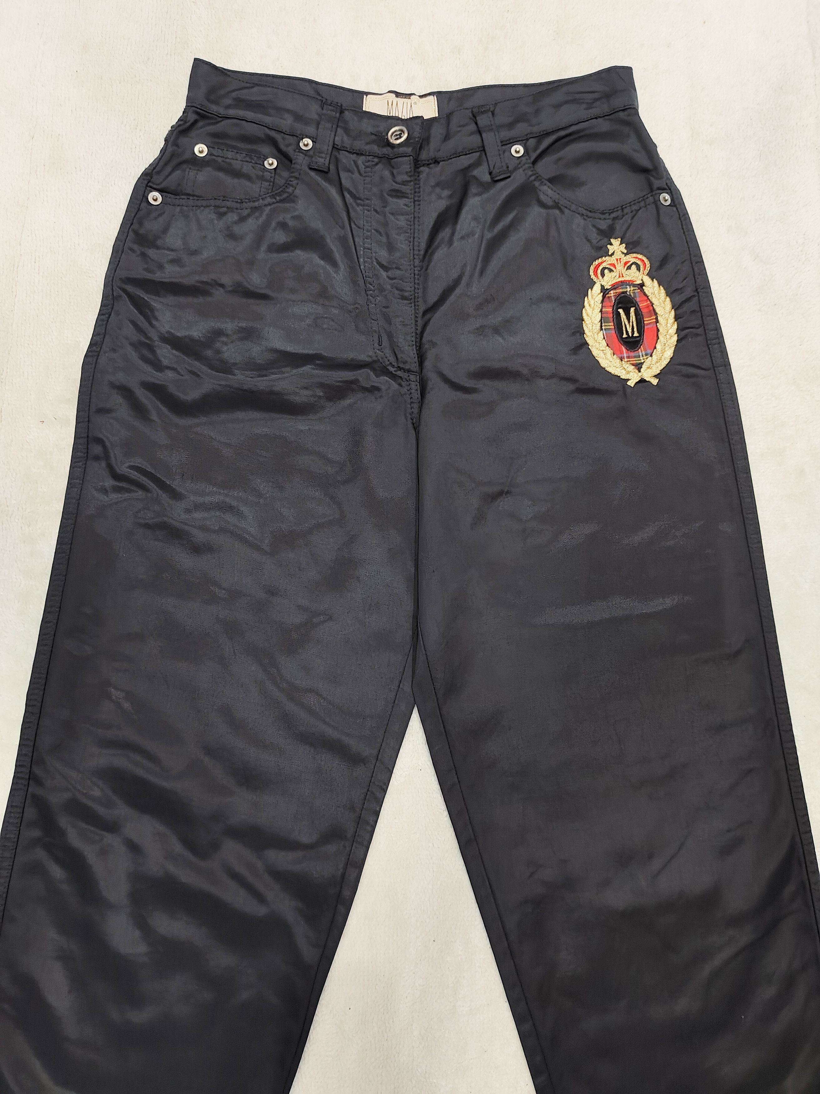 Vintage 80s Magia Italy Embroidered Chest Trouser Collegiate Archive Size 29" - 2 Thumbnail
