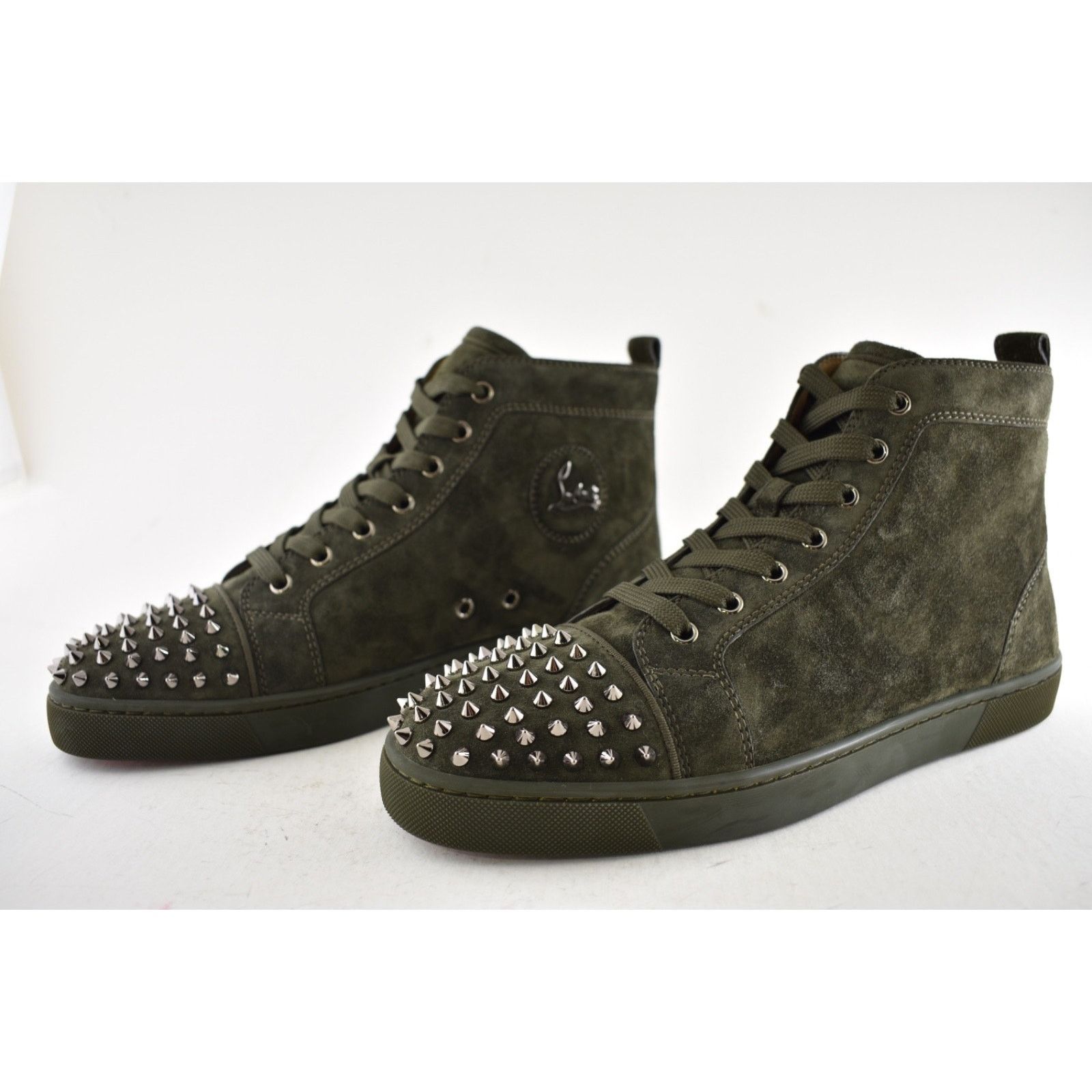 Christian Louboutin Christian Louboutin Men Lou Spikes Flat Tyrol Green Suede Size US 10 / EU 43 - 11 Thumbnail